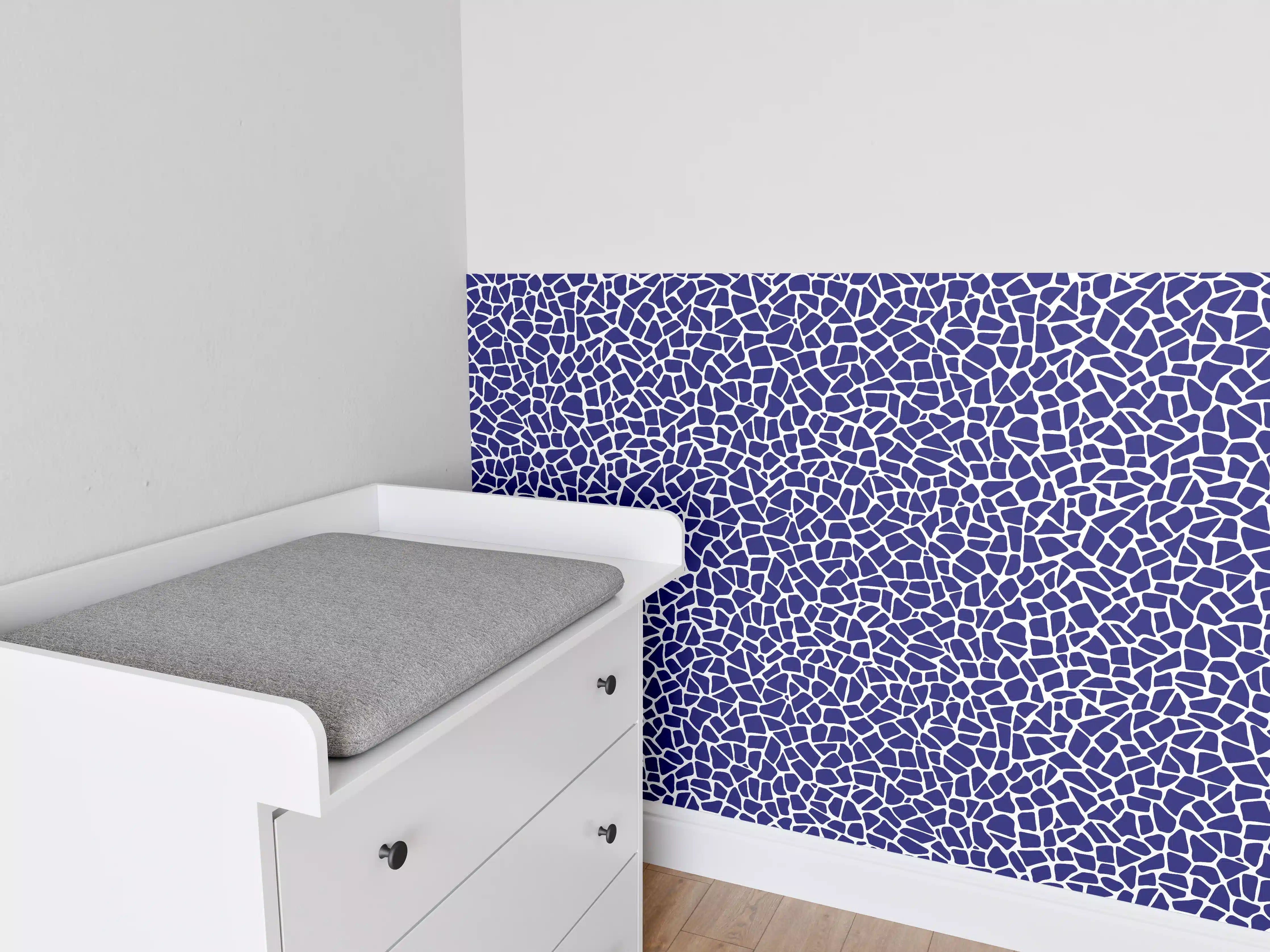 Babyzimmer Wandgestaltung - Luxus-Blau-Grau-Mosaikfliese