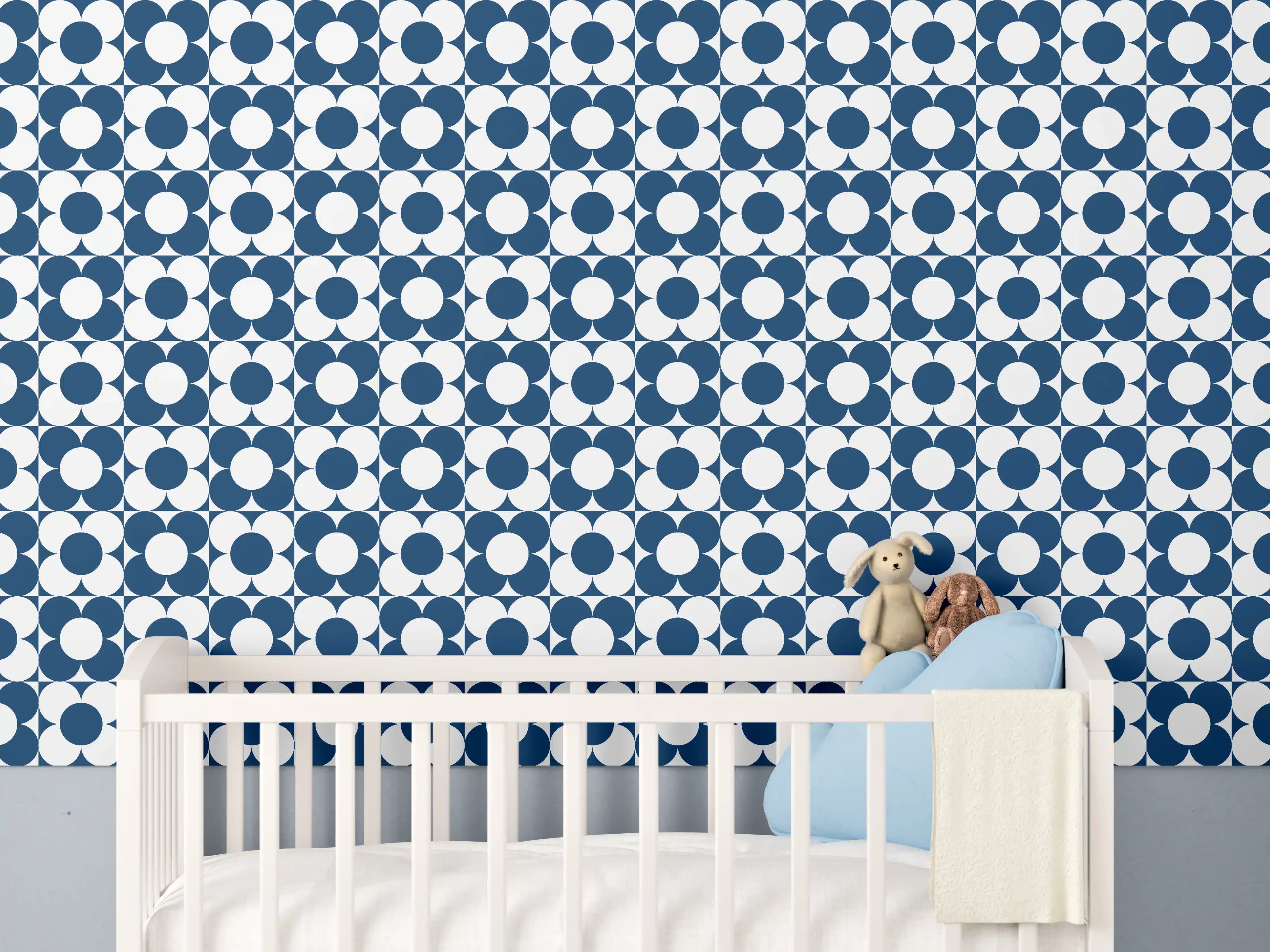 Babyzimmer Wandgestaltung - Luxus-Blauton-Wandgestaltung