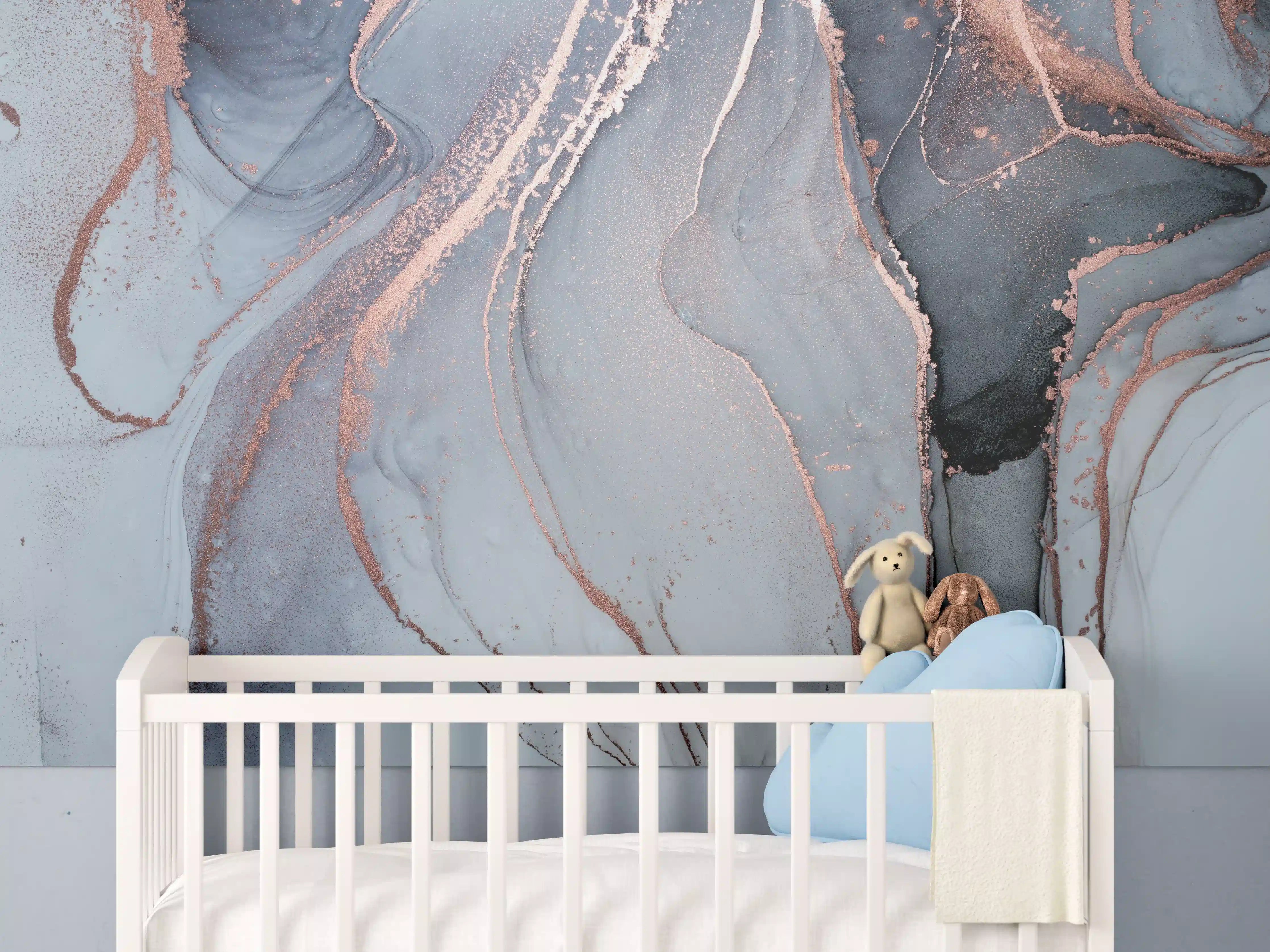 Babyzimmer Wandgestaltung - Luxus Flüssigkunstmalerei - Alkoholtechnik