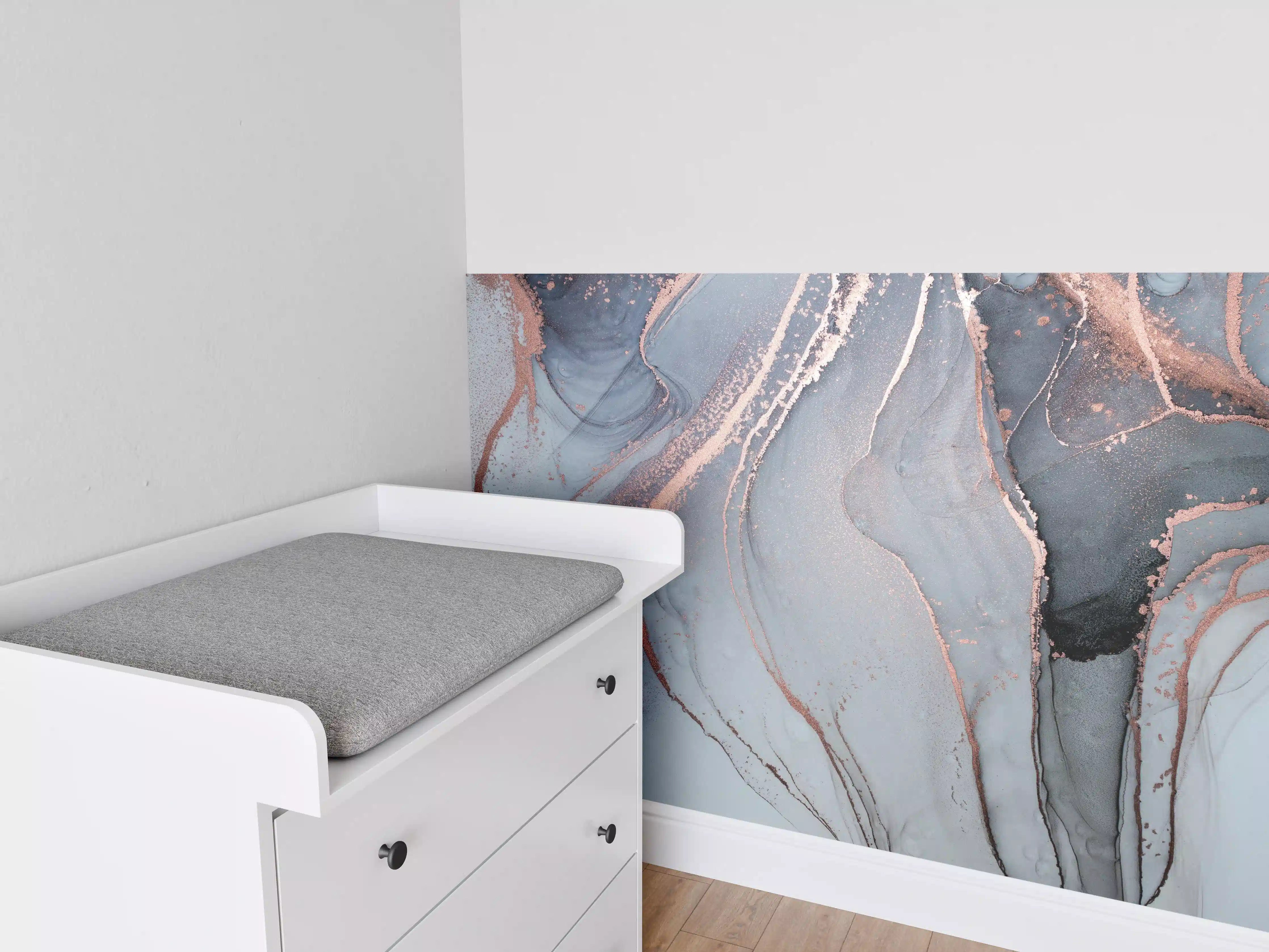 Babyzimmer Wandgestaltung - Luxus Flüssigkunstmalerei - Alkoholtechnik