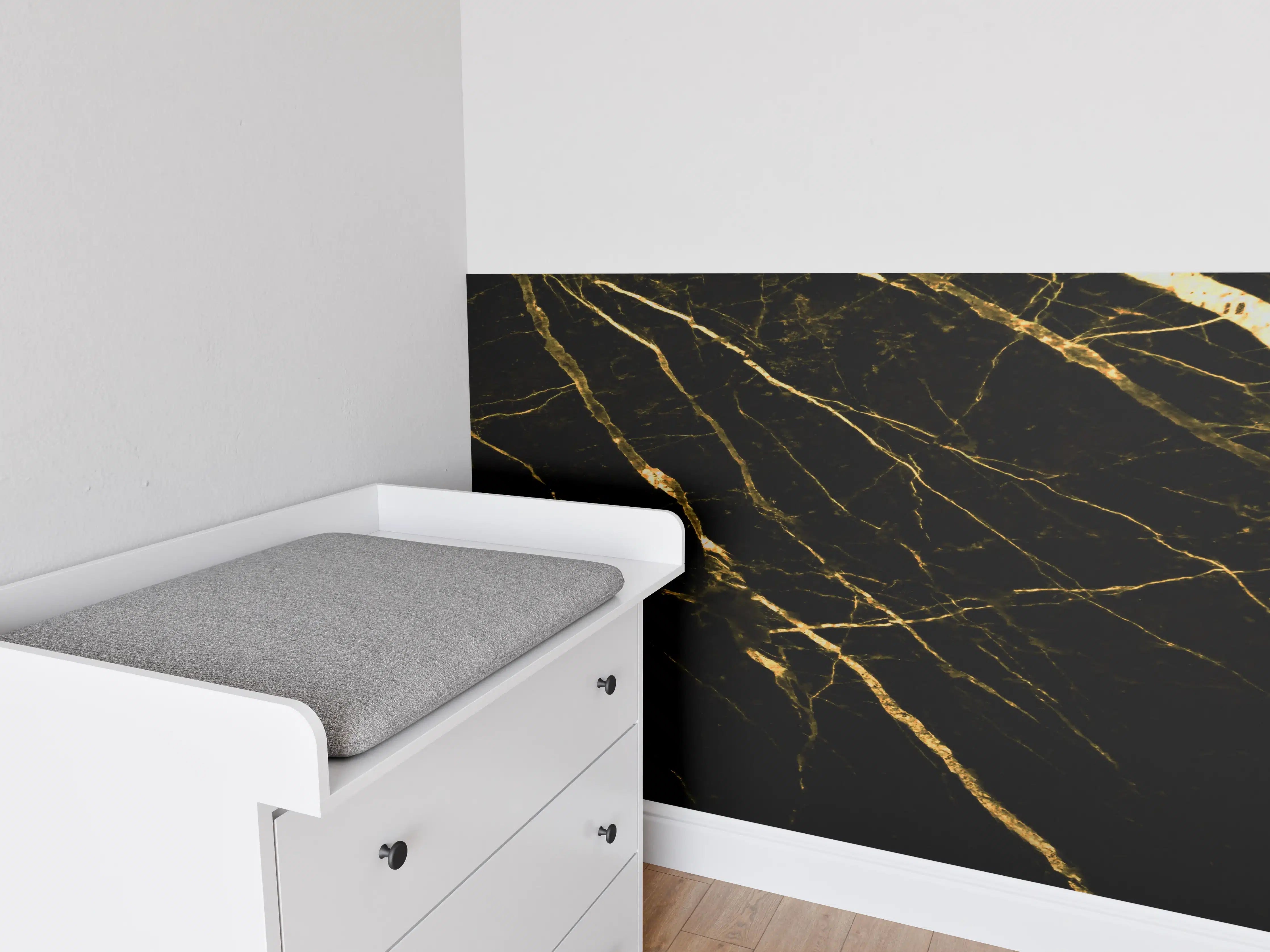 Babyzimmer Wandgestaltung - Luxus Goldmarmortextur 