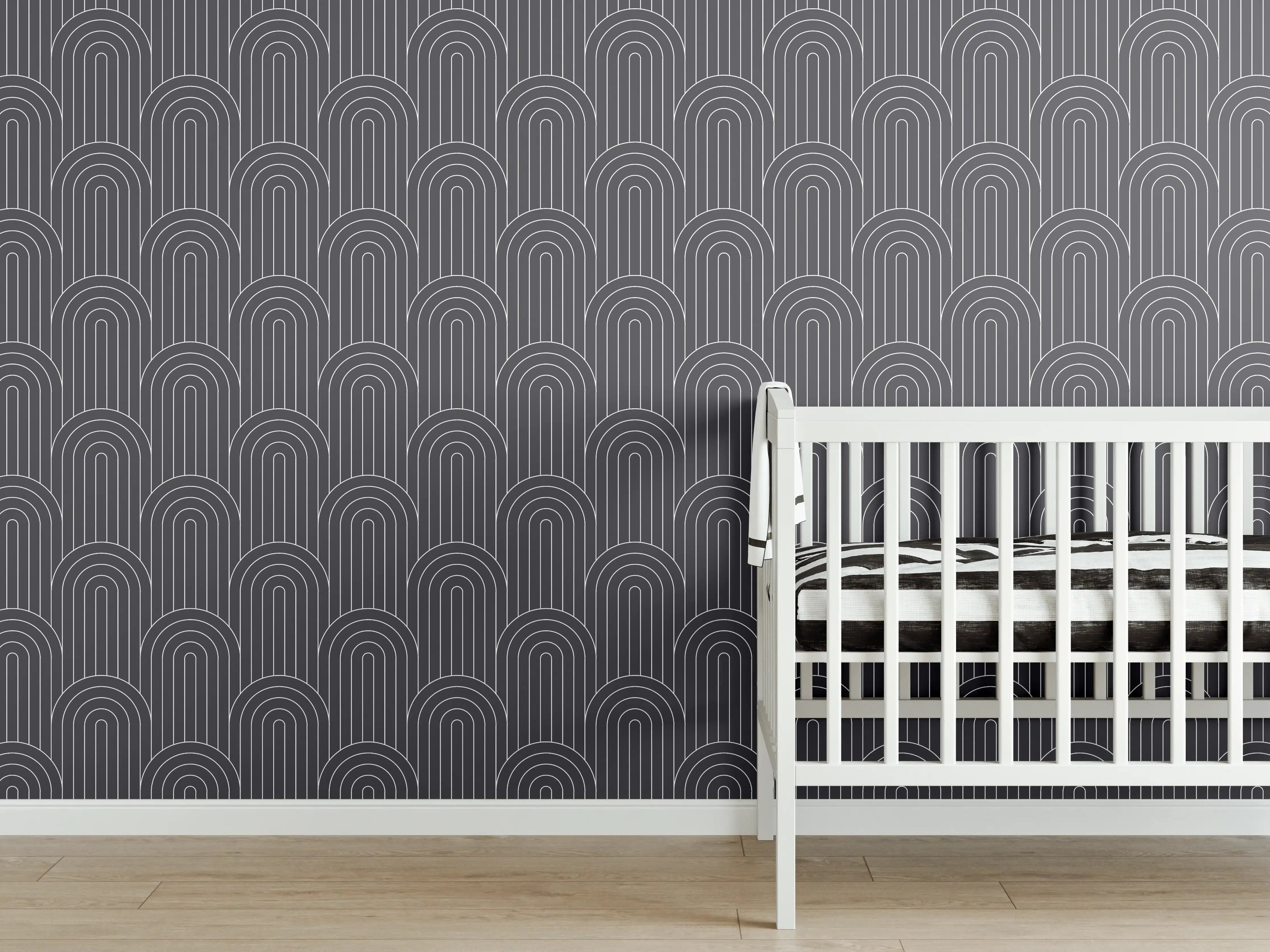 Babyzimmer Wandgestaltung - Luxus-Grau-Arcate-Dekor