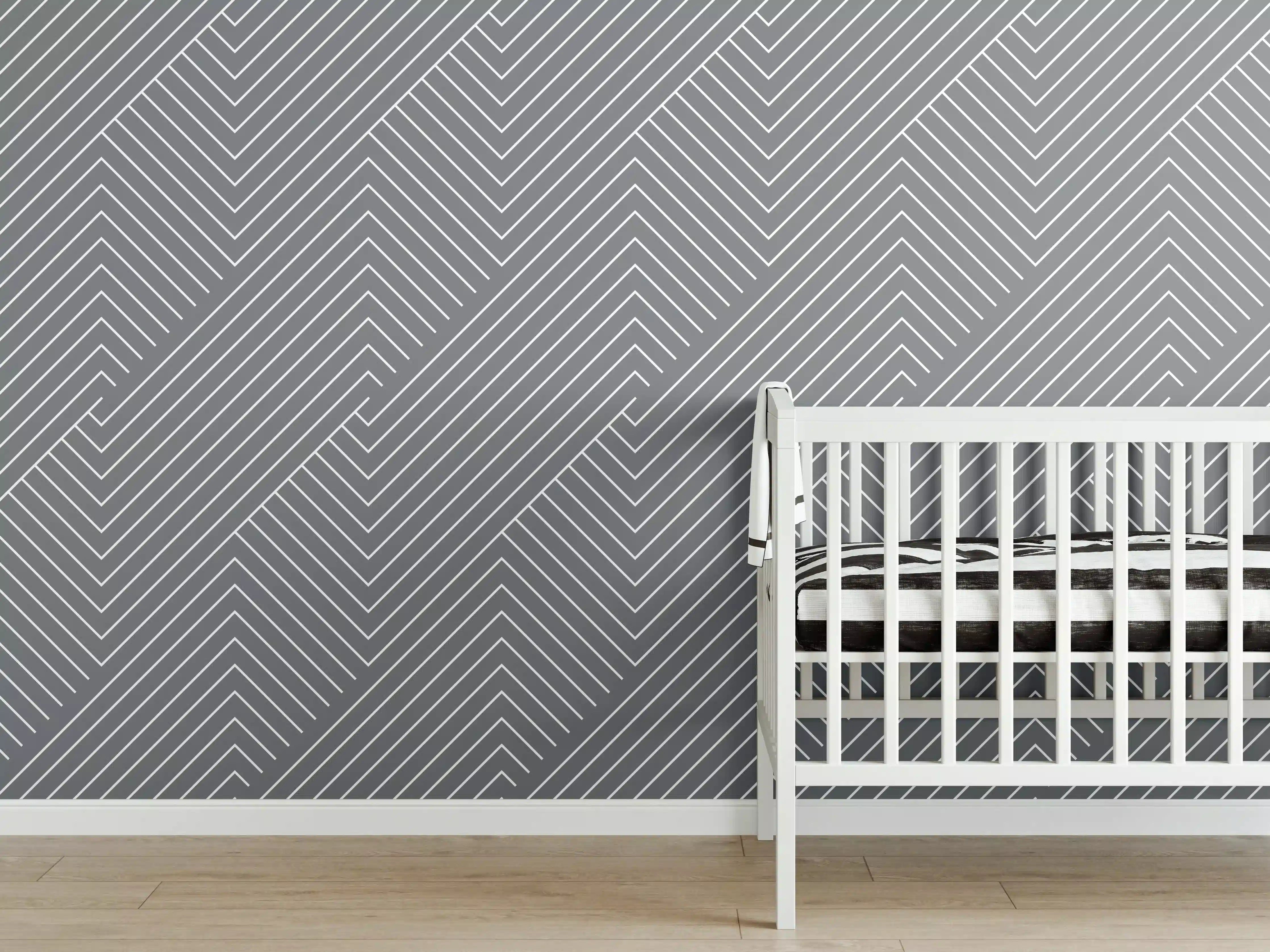 Babyzimmer Wandgestaltung - Luxus-Grau-Marmor-Design