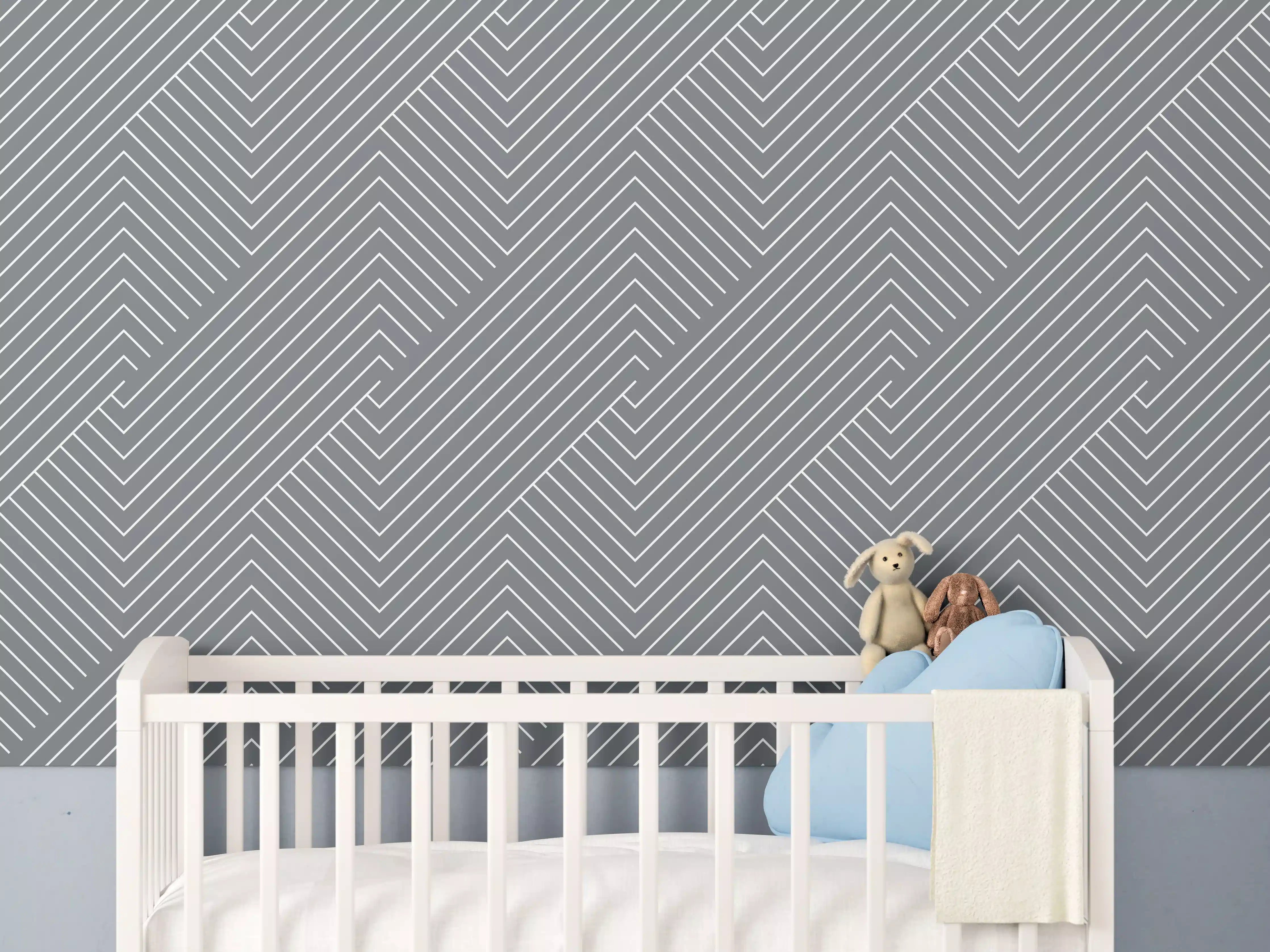 Babyzimmer Wandgestaltung - Luxus-Grau-Marmor-Design
