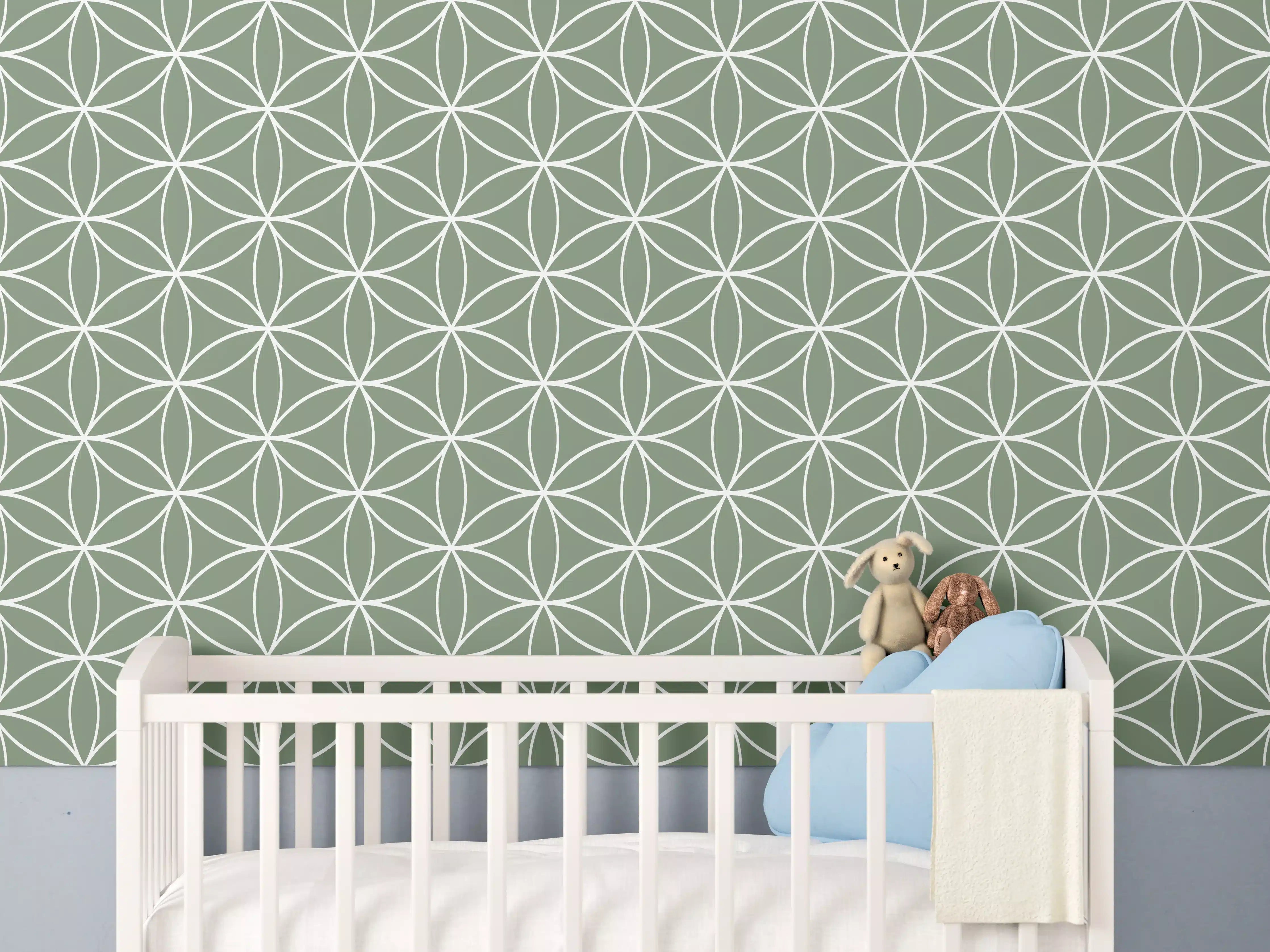 Babyzimmer Wandgestaltung - Luxus-Grau-Muster-Mosaik