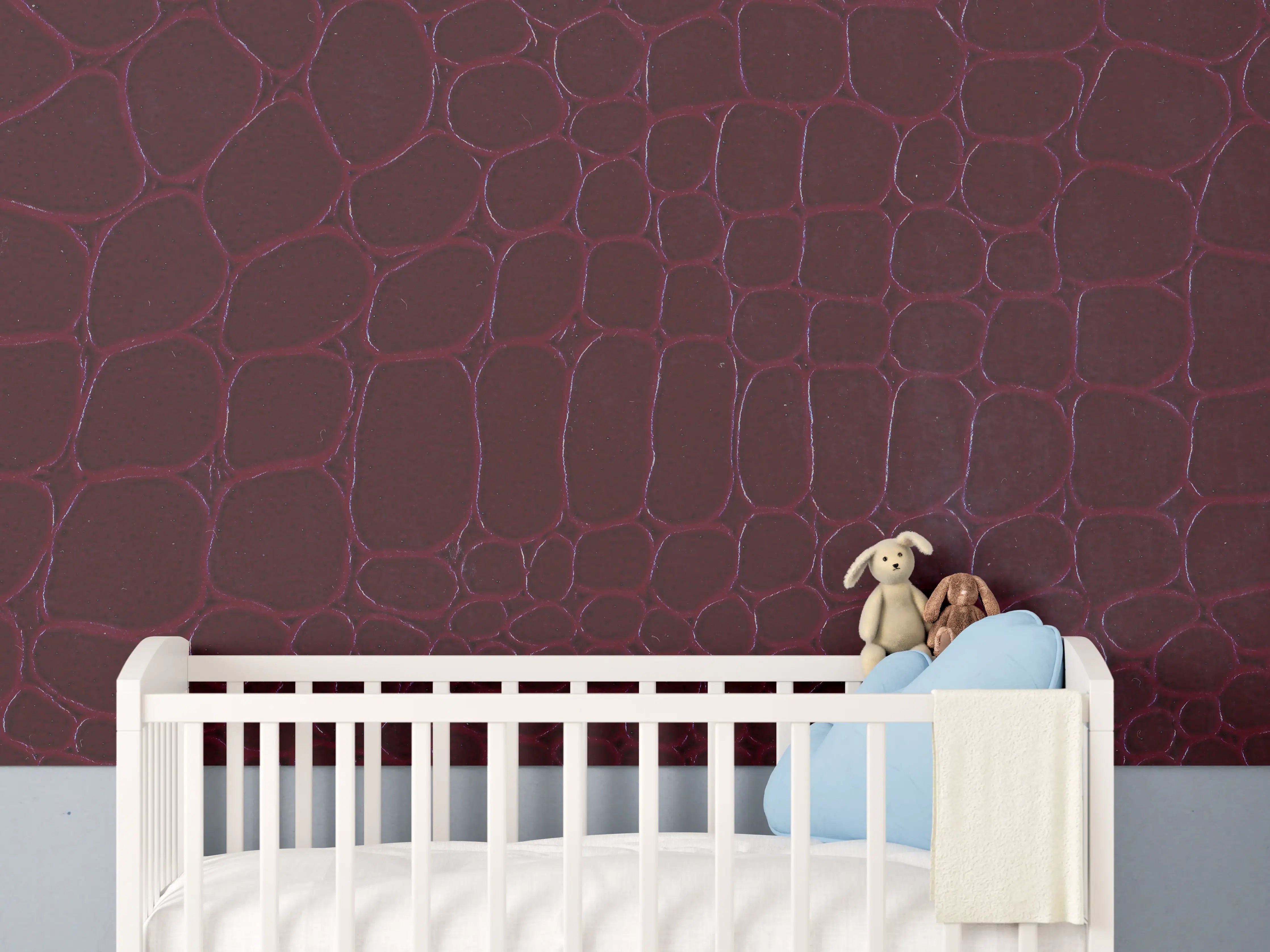 Babyzimmer Wandgestaltung - Luxus Krokodillederimitat Rot