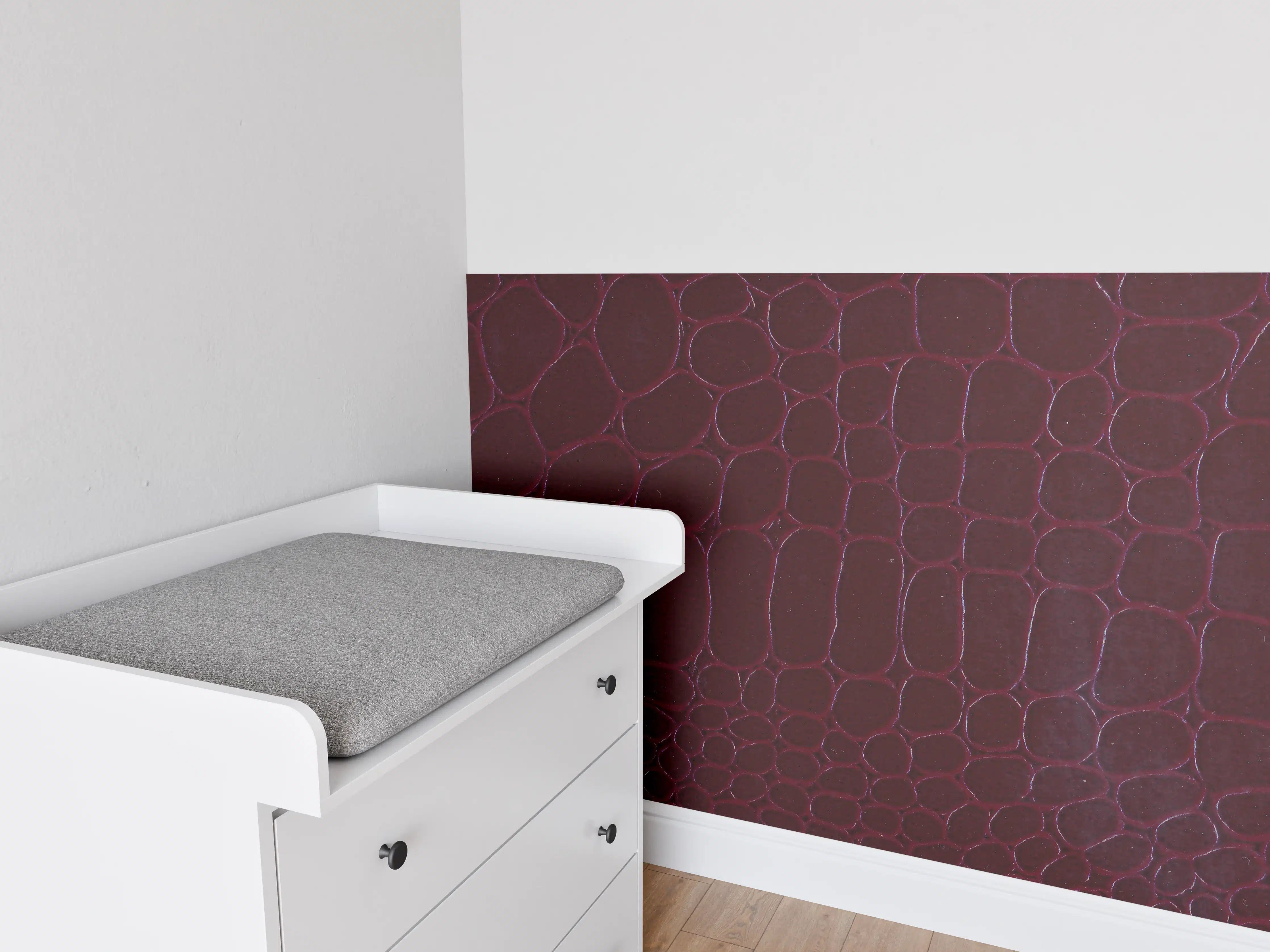 Babyzimmer Wandgestaltung - Luxus Krokodillederimitat Rot