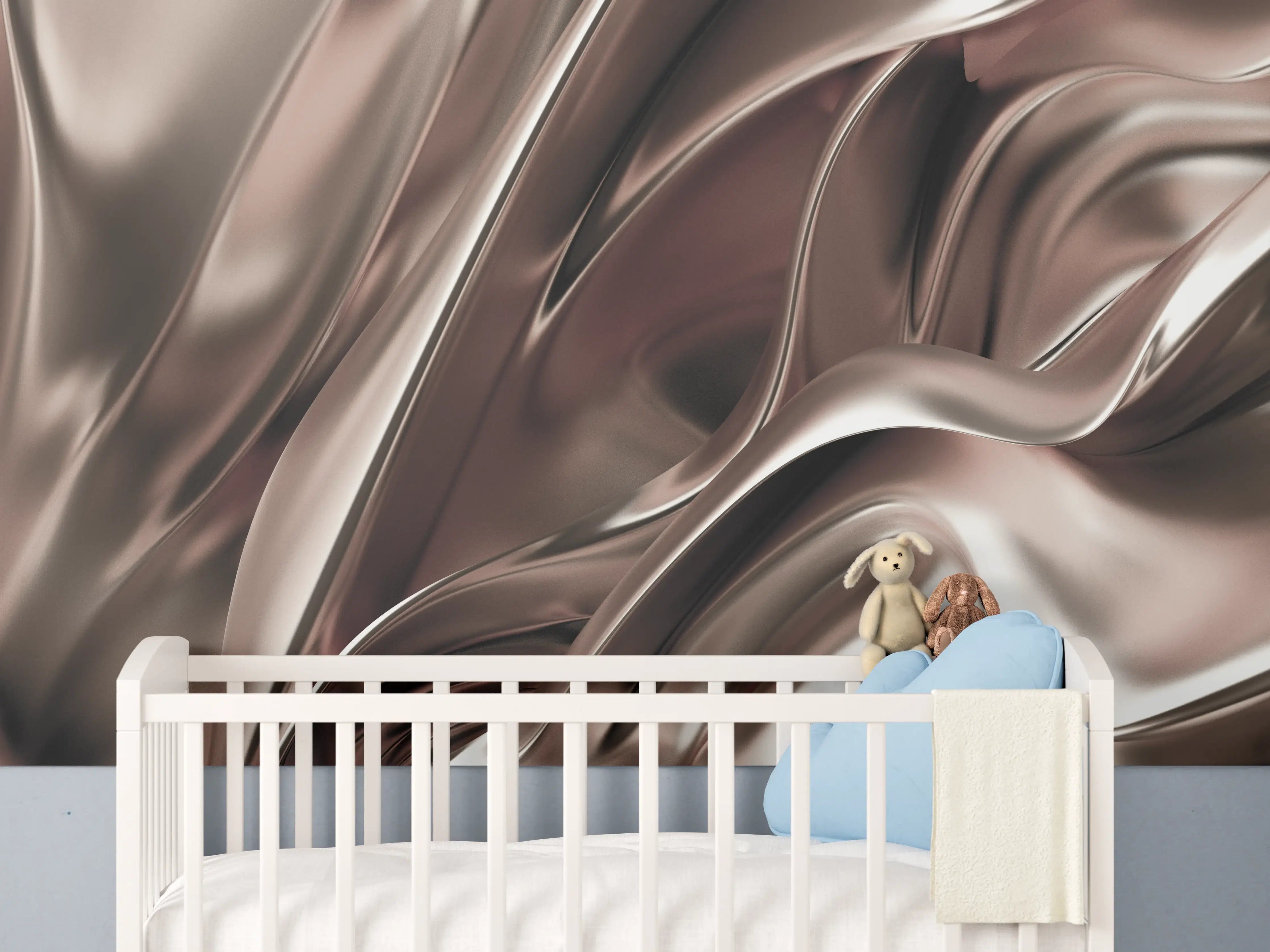Babyzimmer Wandgestaltung - Luxus-Metallic-Kunststil