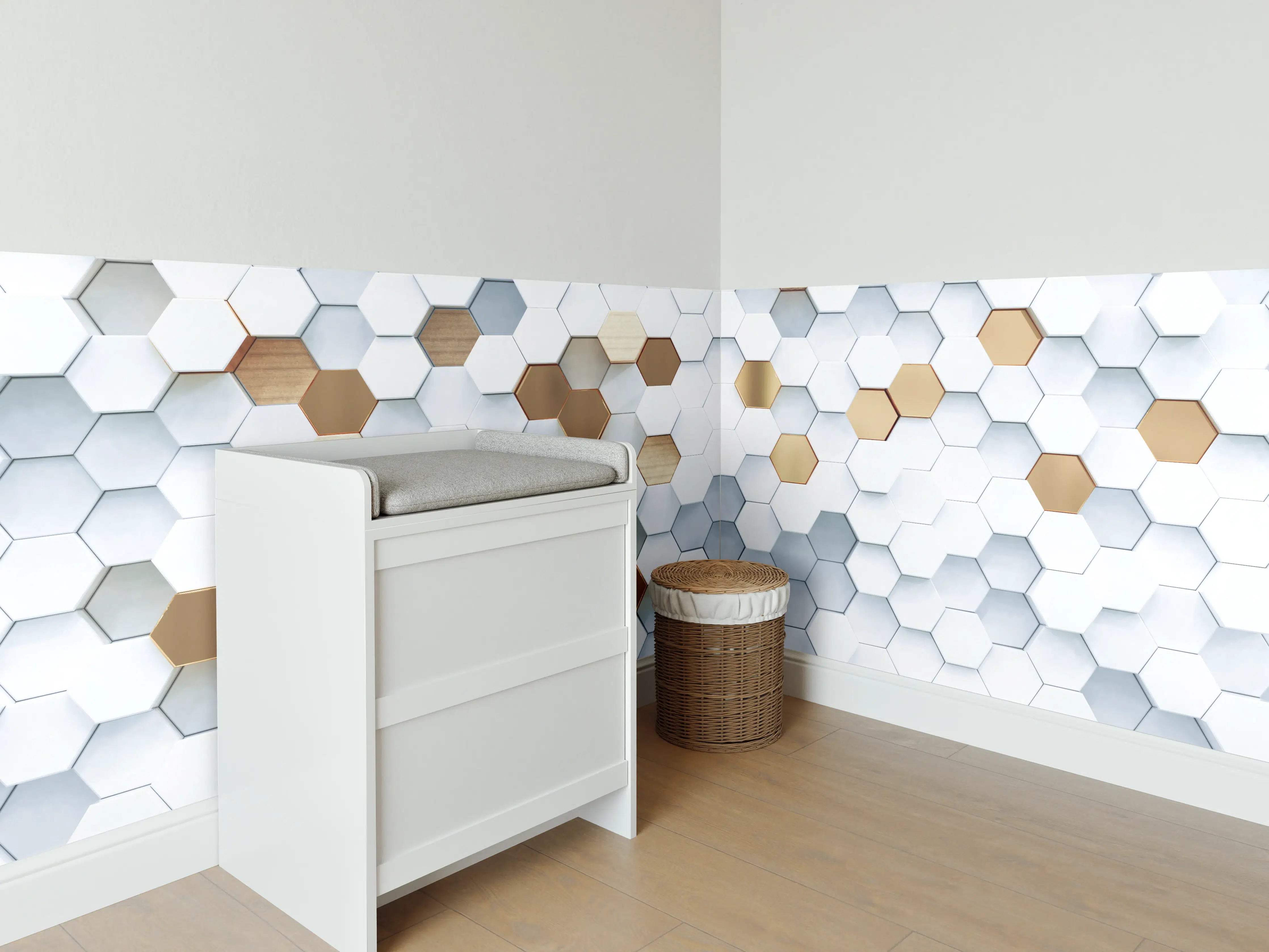 Babyzimmer Wandgestaltung - Luxus Sechseck Muster