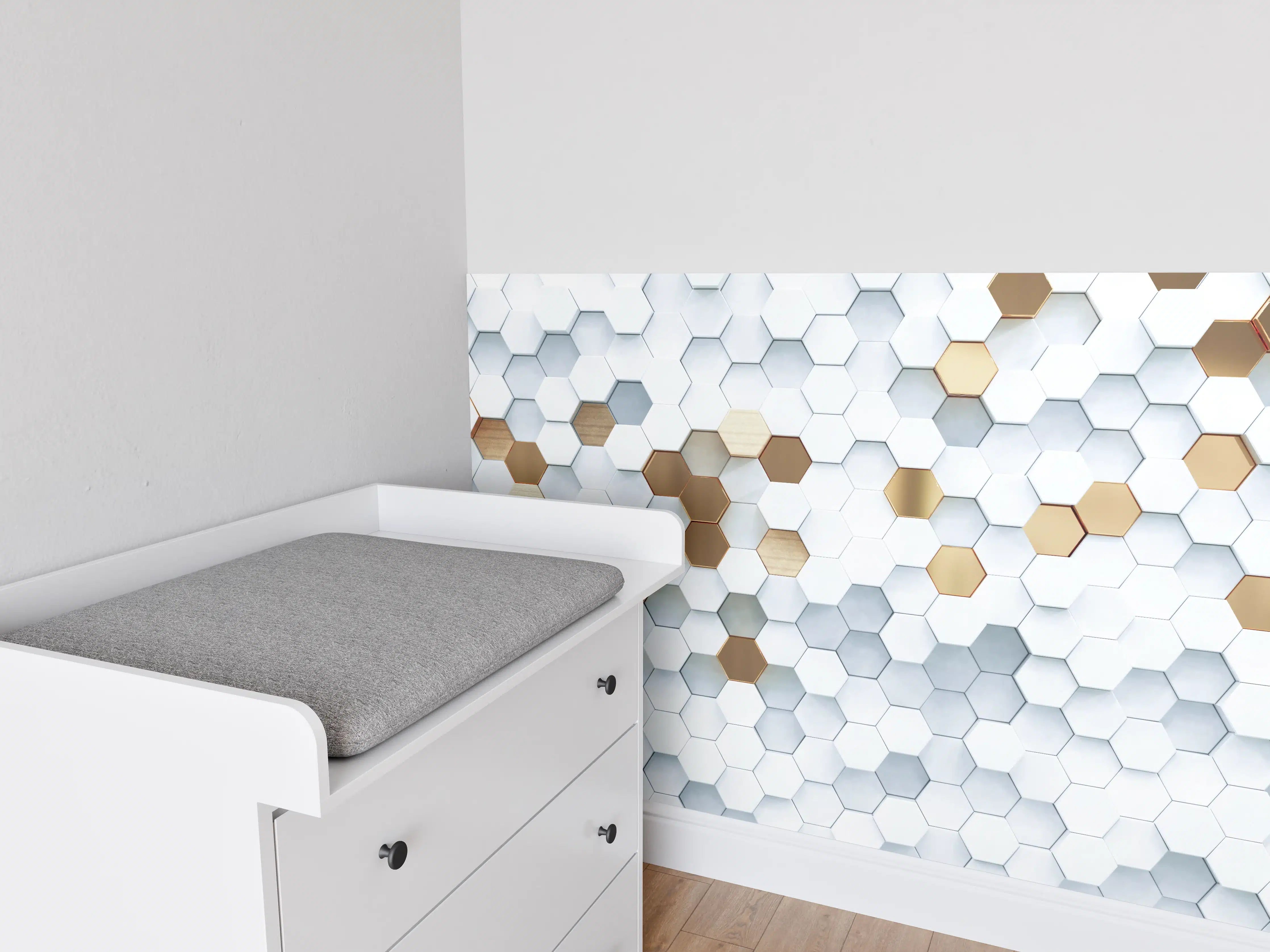 Babyzimmer Wandgestaltung - Luxus Sechseck Muster