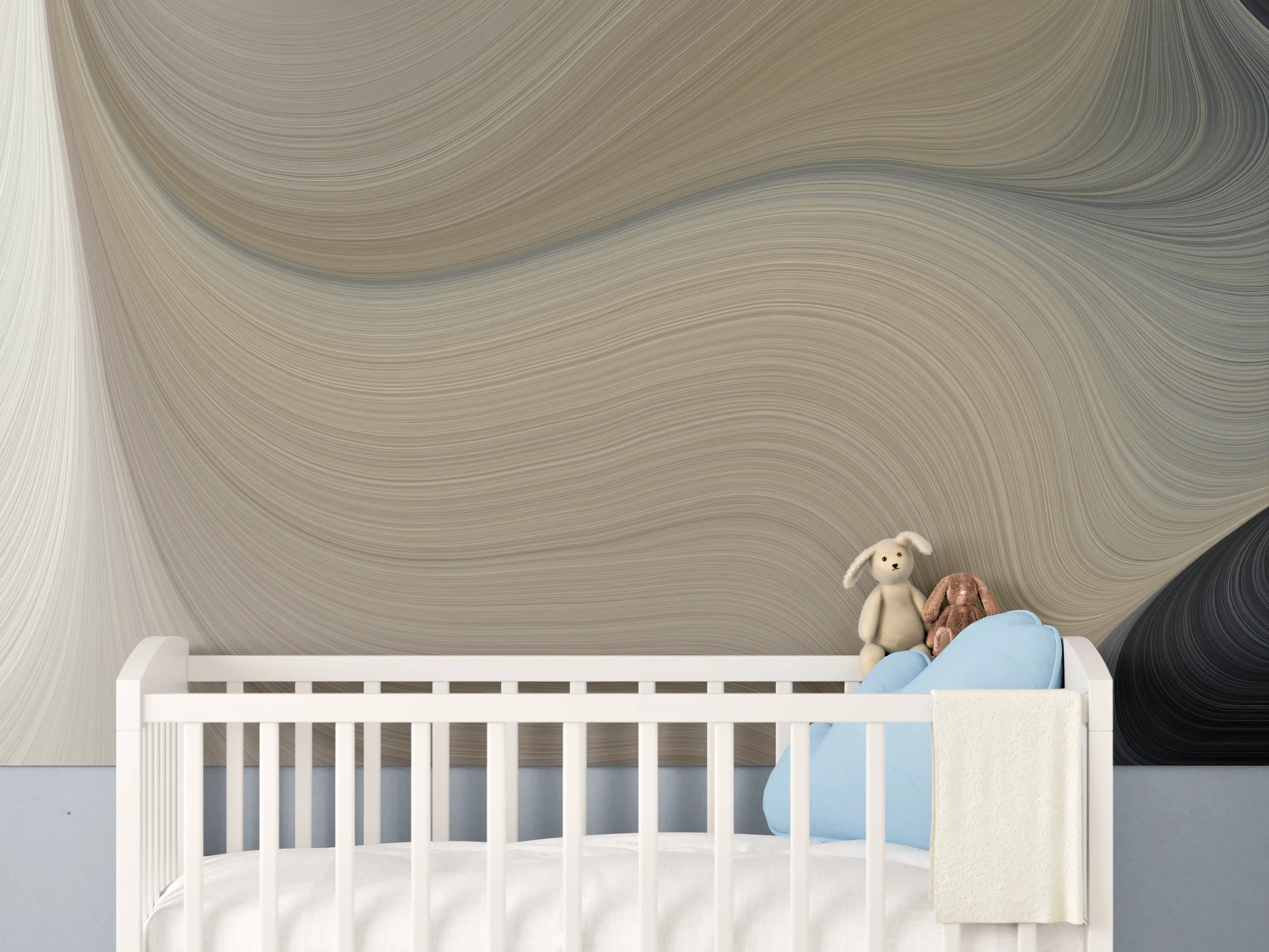 Babyzimmer Wandgestaltung - Luxus-Weiße Marmor Textur mit Grautönen