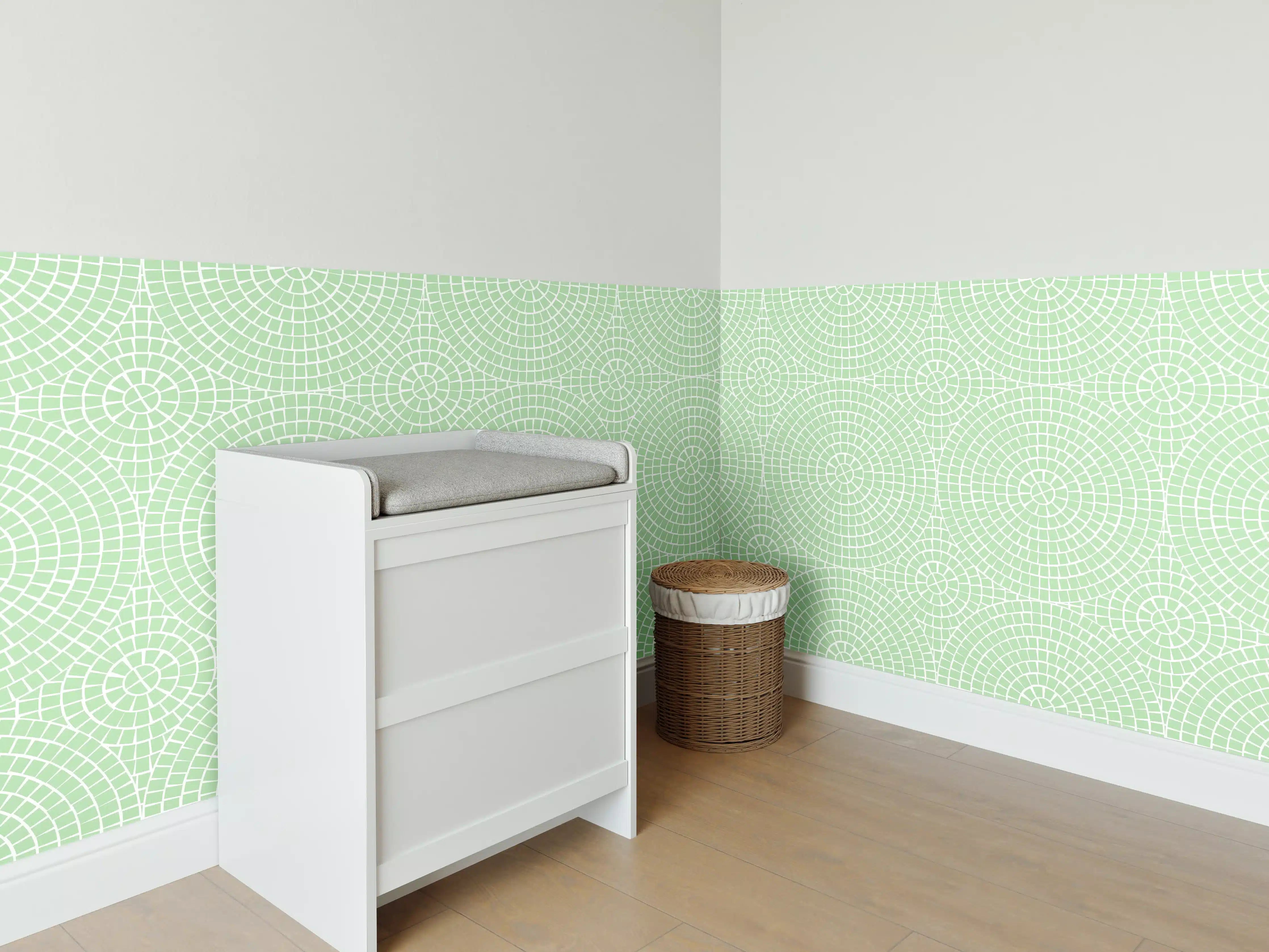 Babyzimmer Wandgestaltung - Luxus weißer Marmor mit sanften Grau nuancen