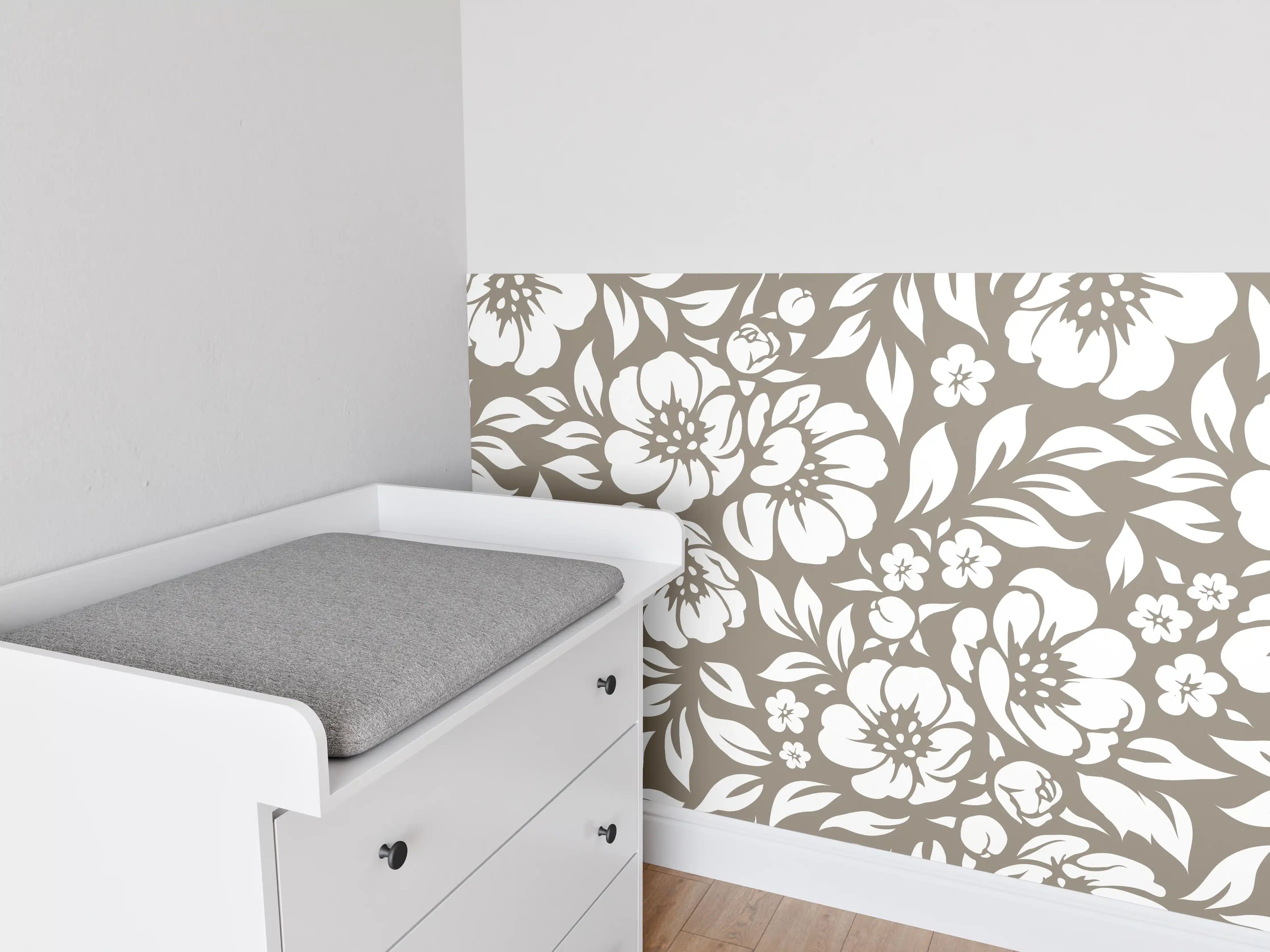 Babyzimmer Wandgestaltung - Luxusweiß-Grauer Marmor mit zarten Graunuancen