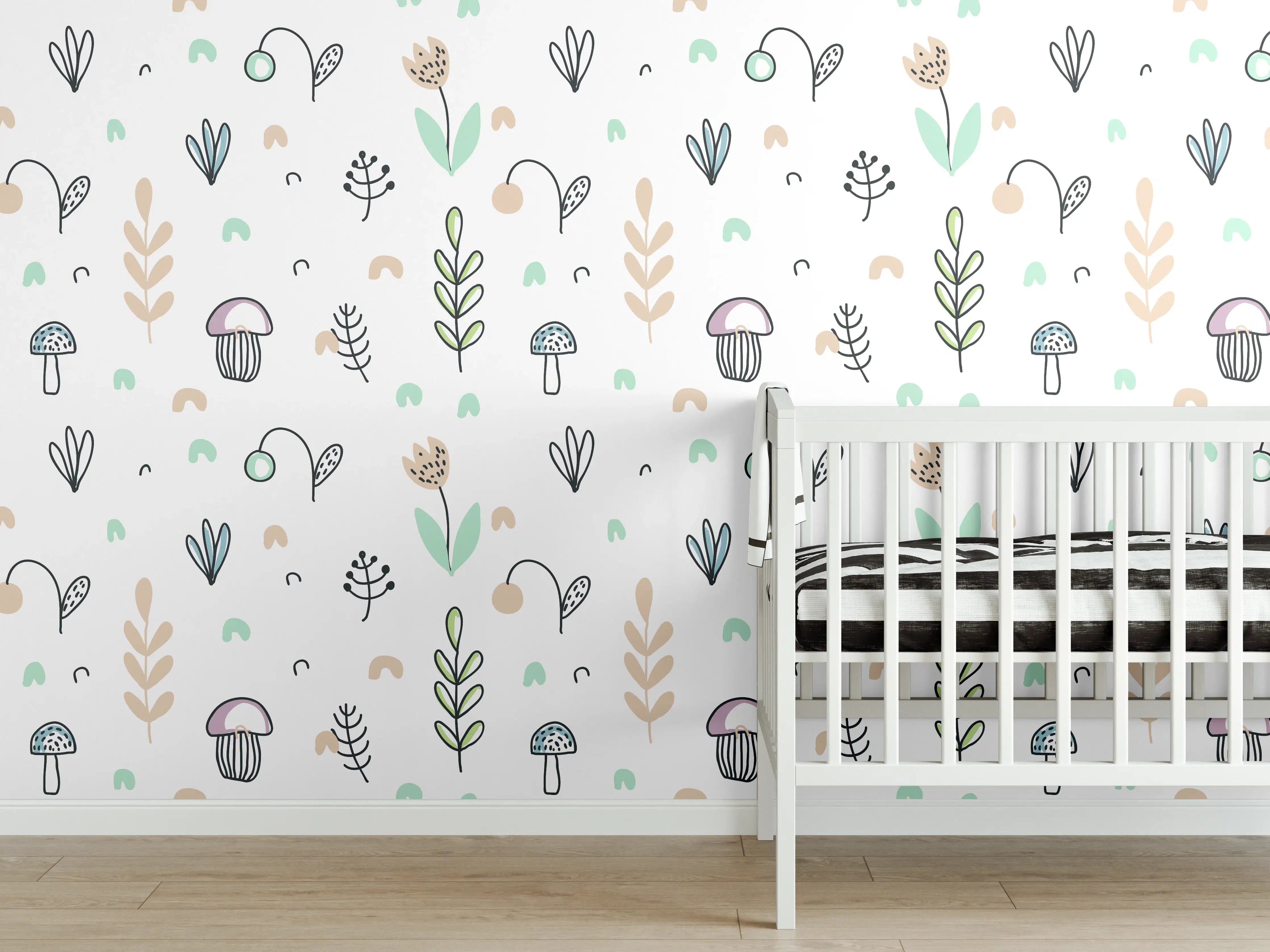 Babyzimmer Wandgestaltung - Mädchen mit buntem Luftballon