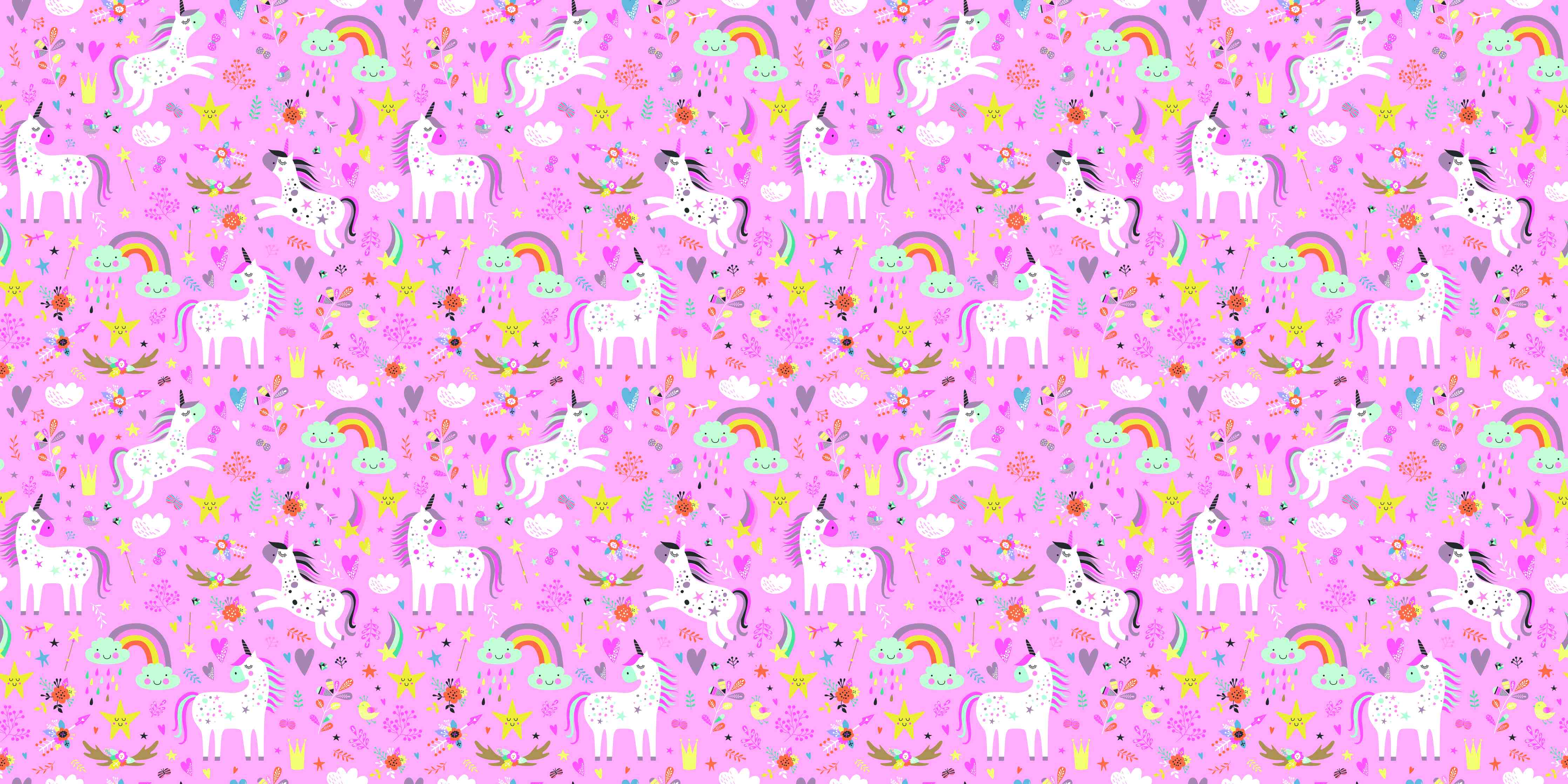Babyzimmer Wandgestaltung-Märchenhafte Einhorn- und Regenbogen-Muster