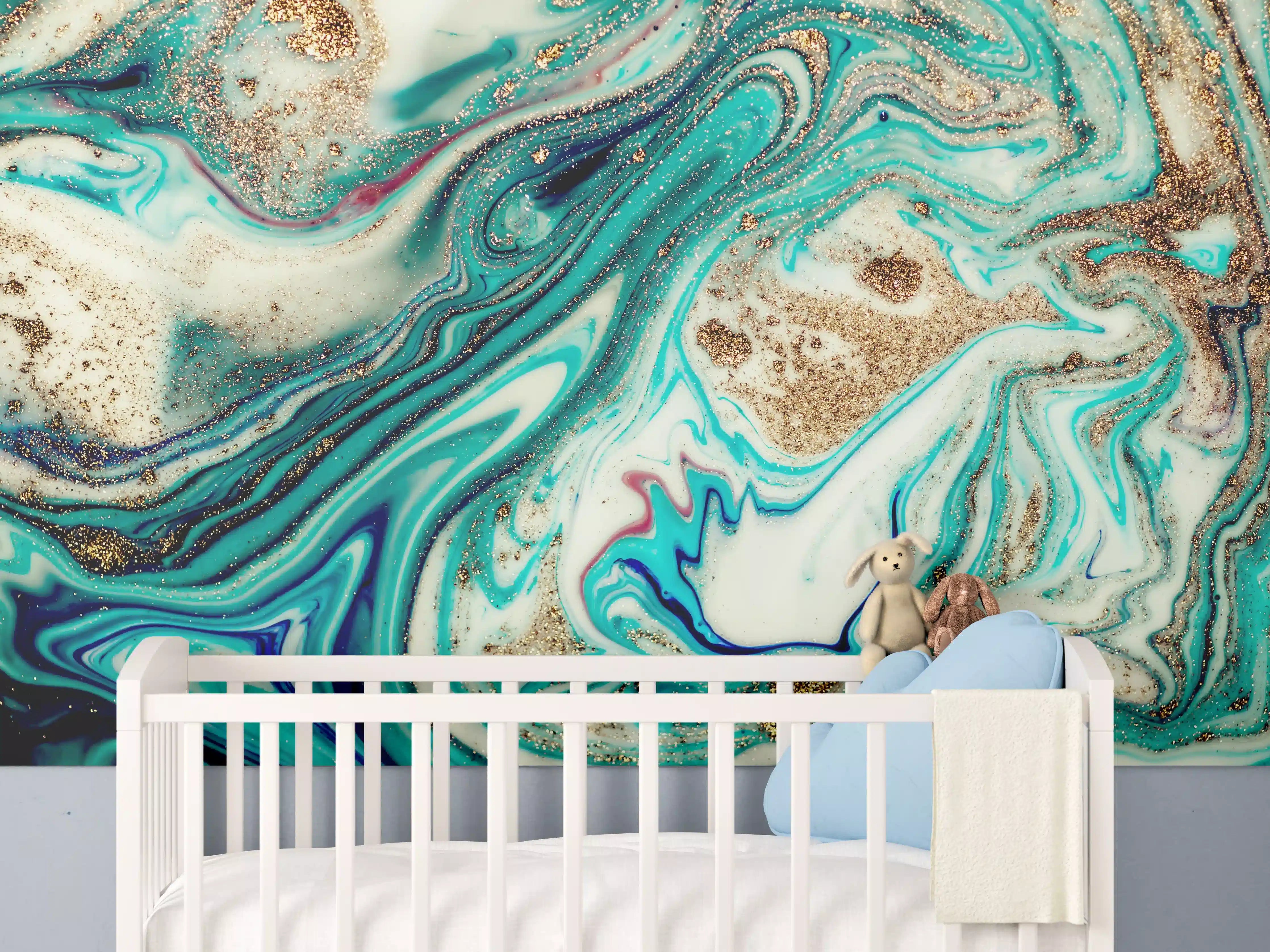 Babyzimmer Wandgestaltung - Magische Abstrakte Marmor-Kunst