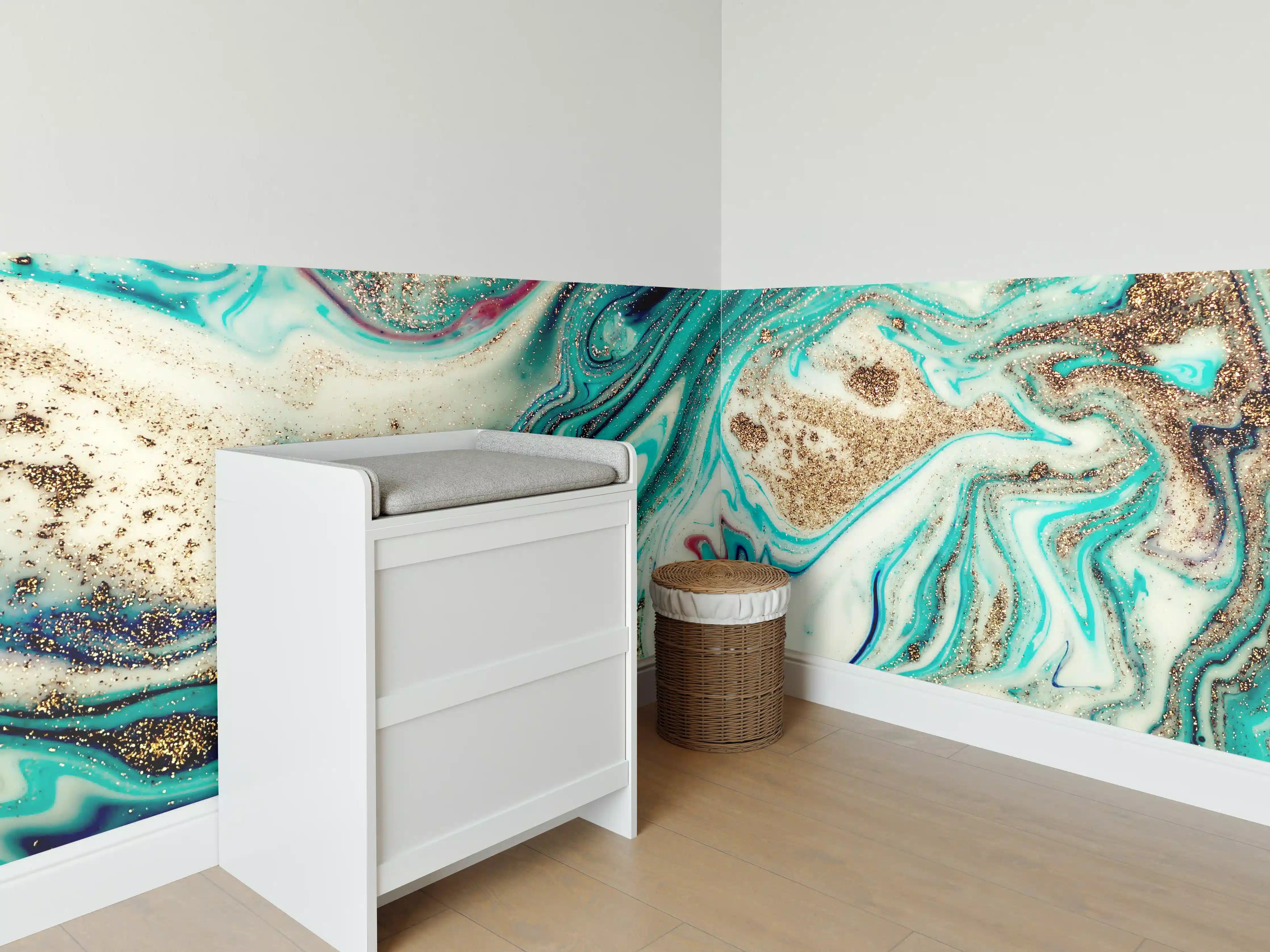 Babyzimmer Wandgestaltung - Magische Abstrakte Marmor-Kunst