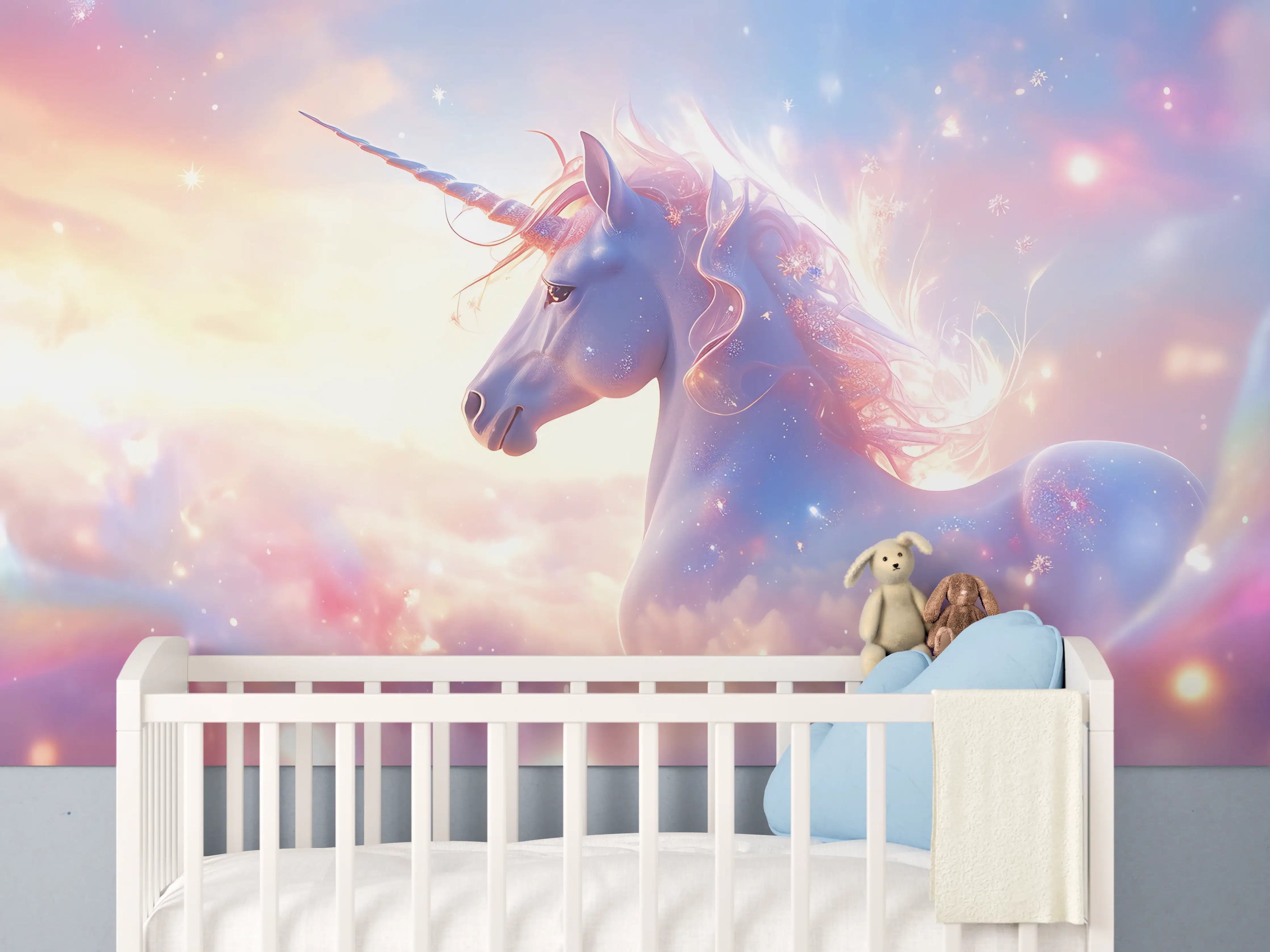 Babyzimmer Wandgestaltung - Magischer Einhorn-Himmelshimmel