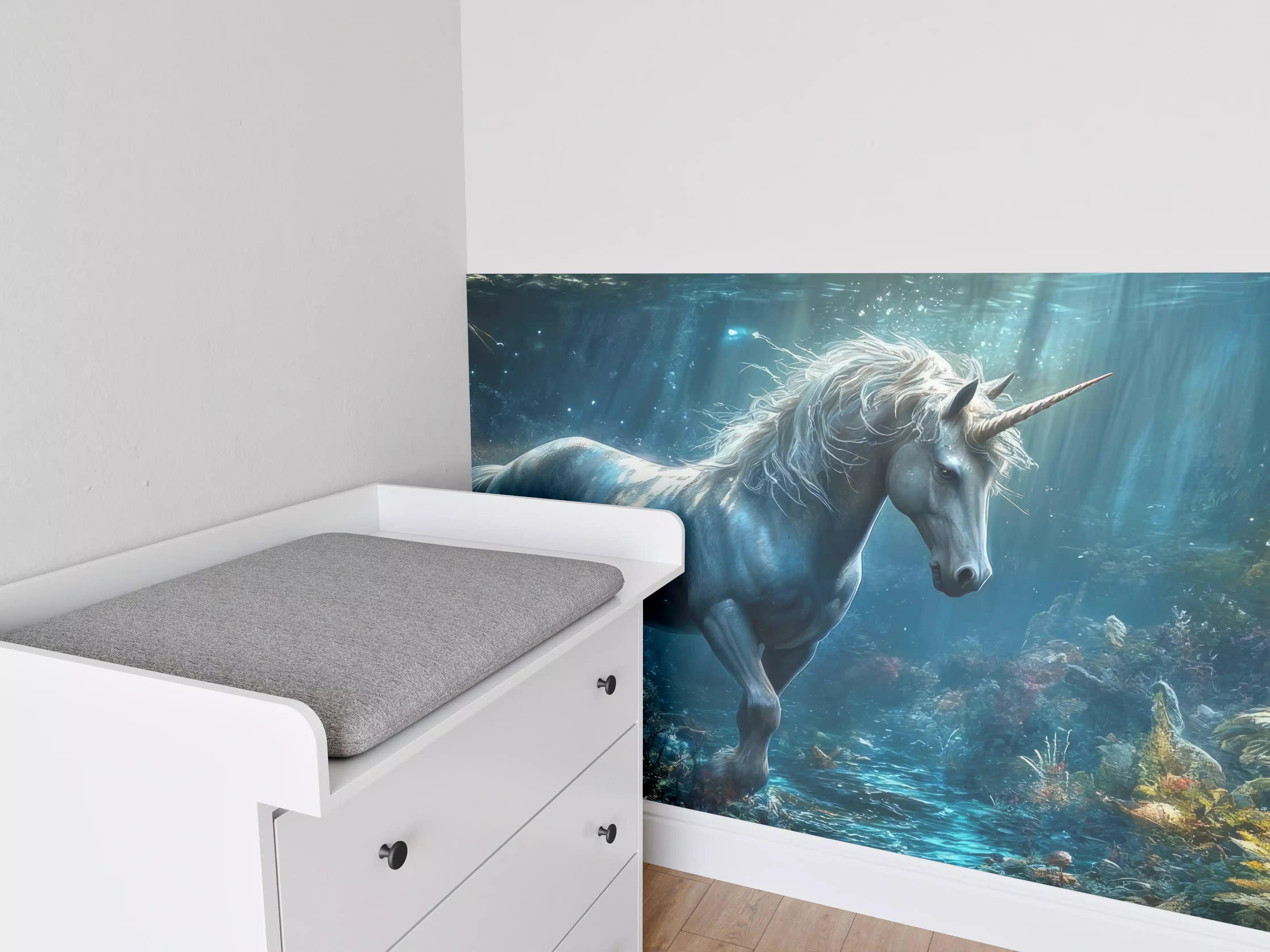 Babyzimmer Wandgestaltung - Magischer Einhorn-Waldtraum