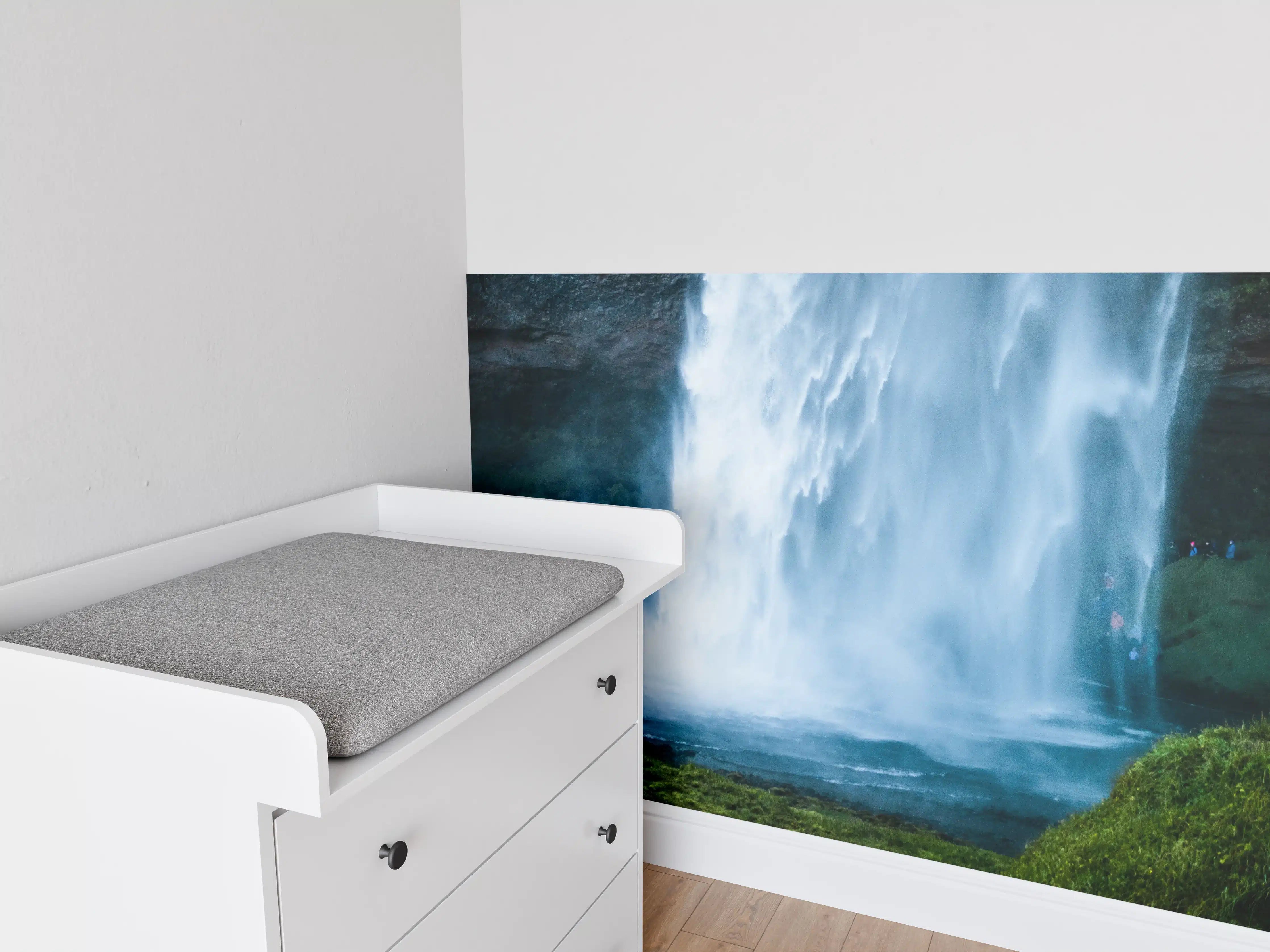 Babyzimmer Wandgestaltung - Majestätischer Wasserfall in Island