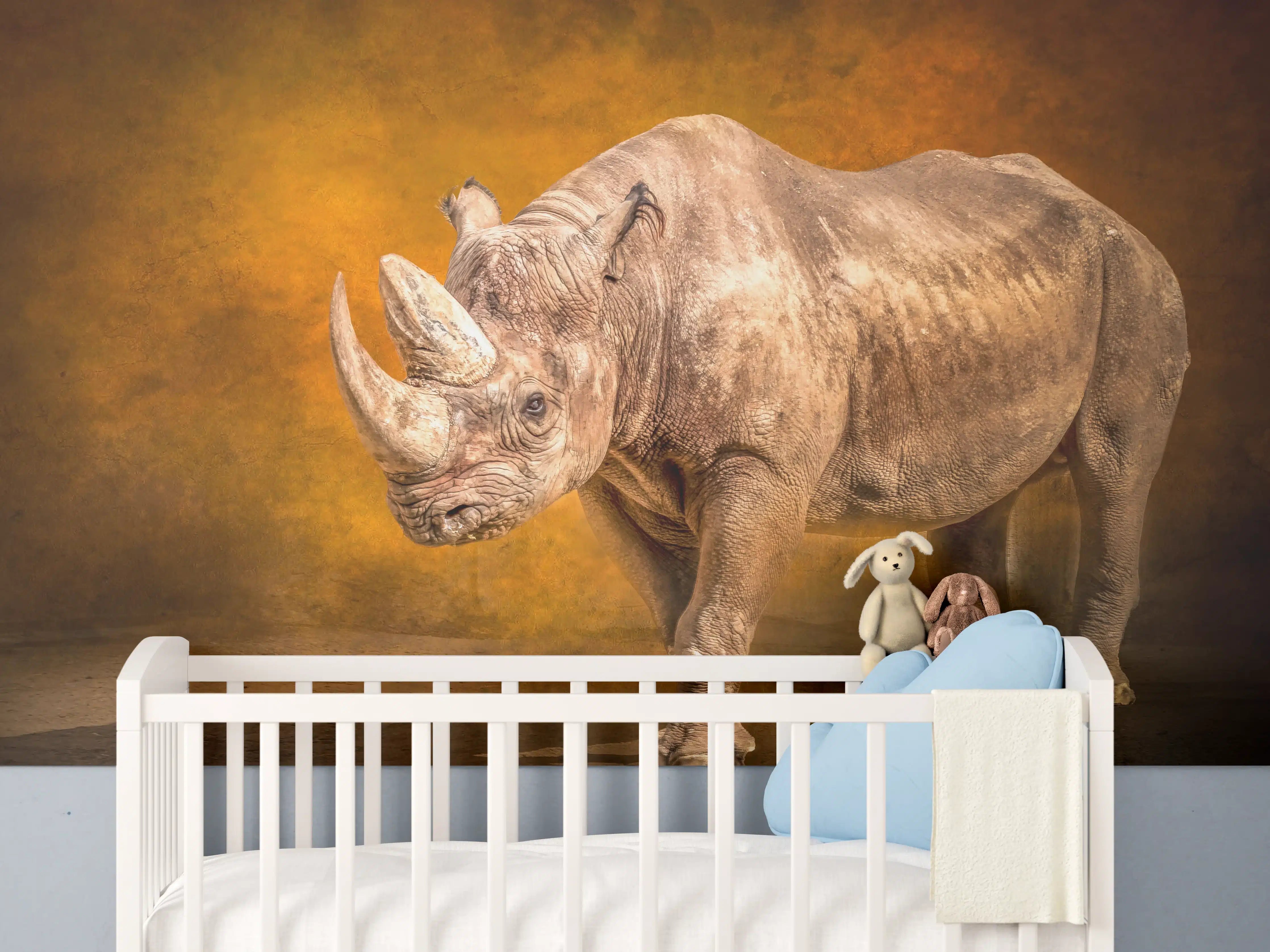 Babyzimmer Wandgestaltung - Majestätisches Nashorn