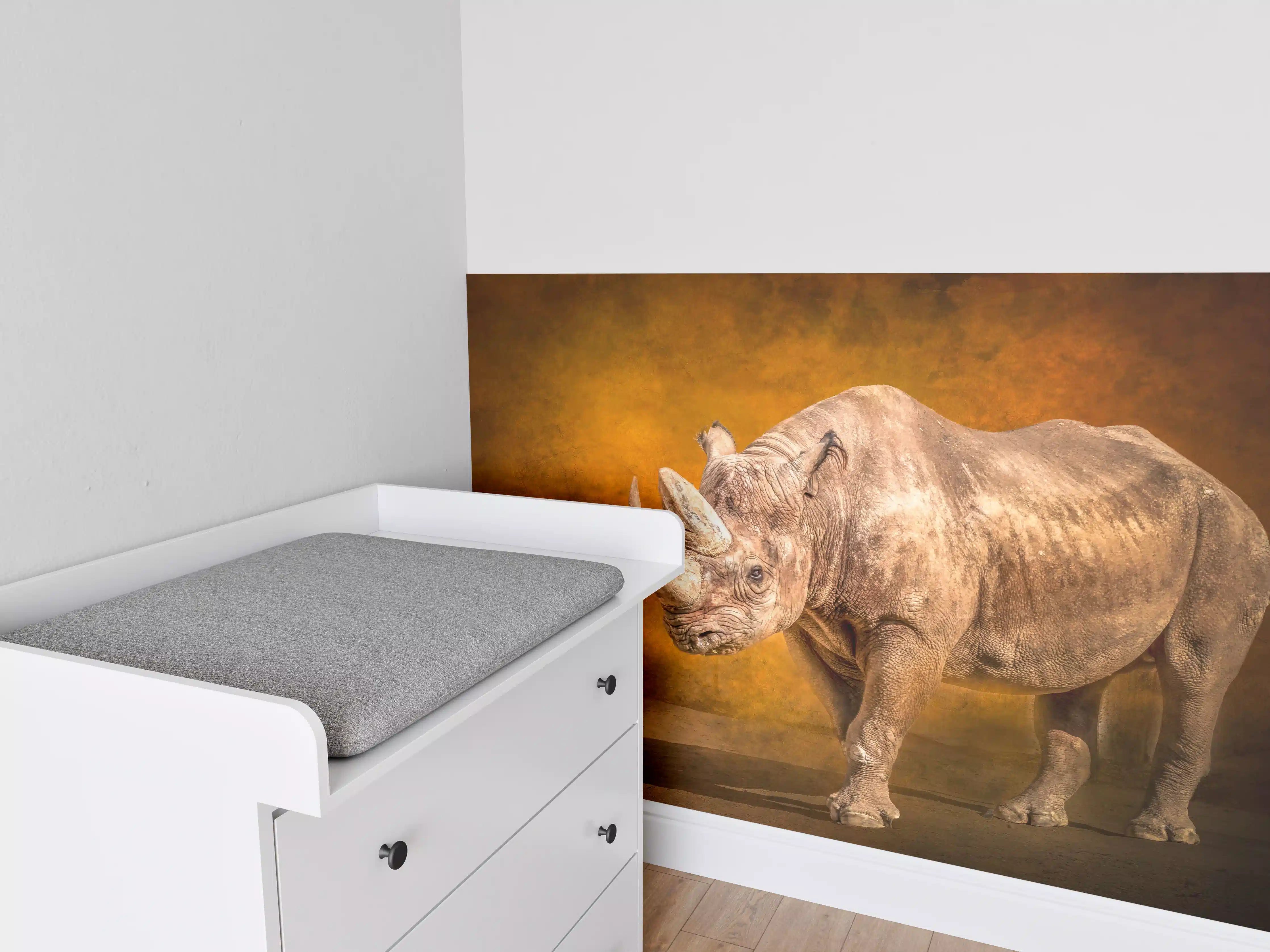 Babyzimmer Wandgestaltung - Majestätisches Nashorn