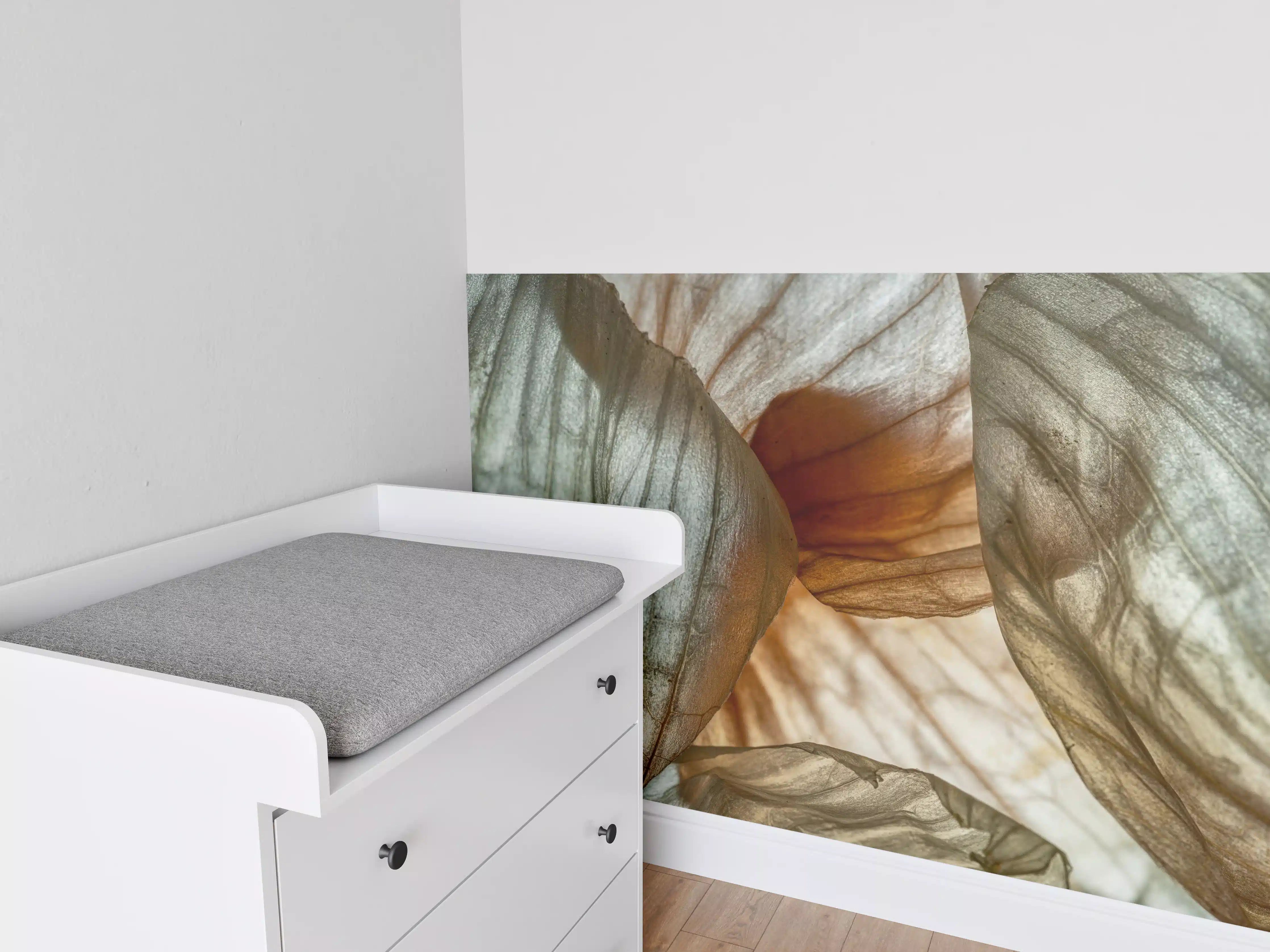 Babyzimmer Wandgestaltung - Makrofotografie der Schalenblatttextur einer Zwiebel