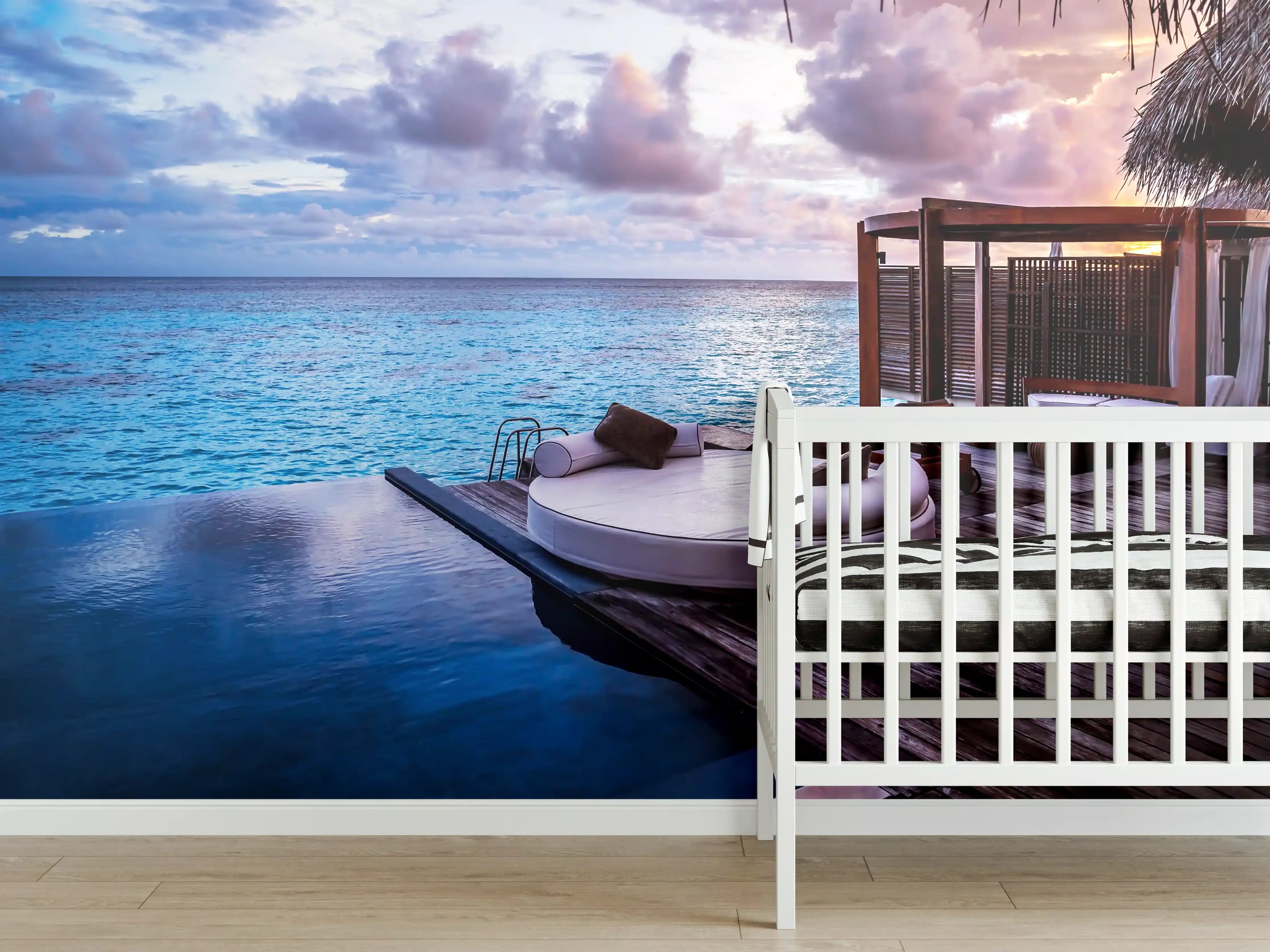 Babyzimmer Wandgestaltung - Malediven Strandresort am Meer