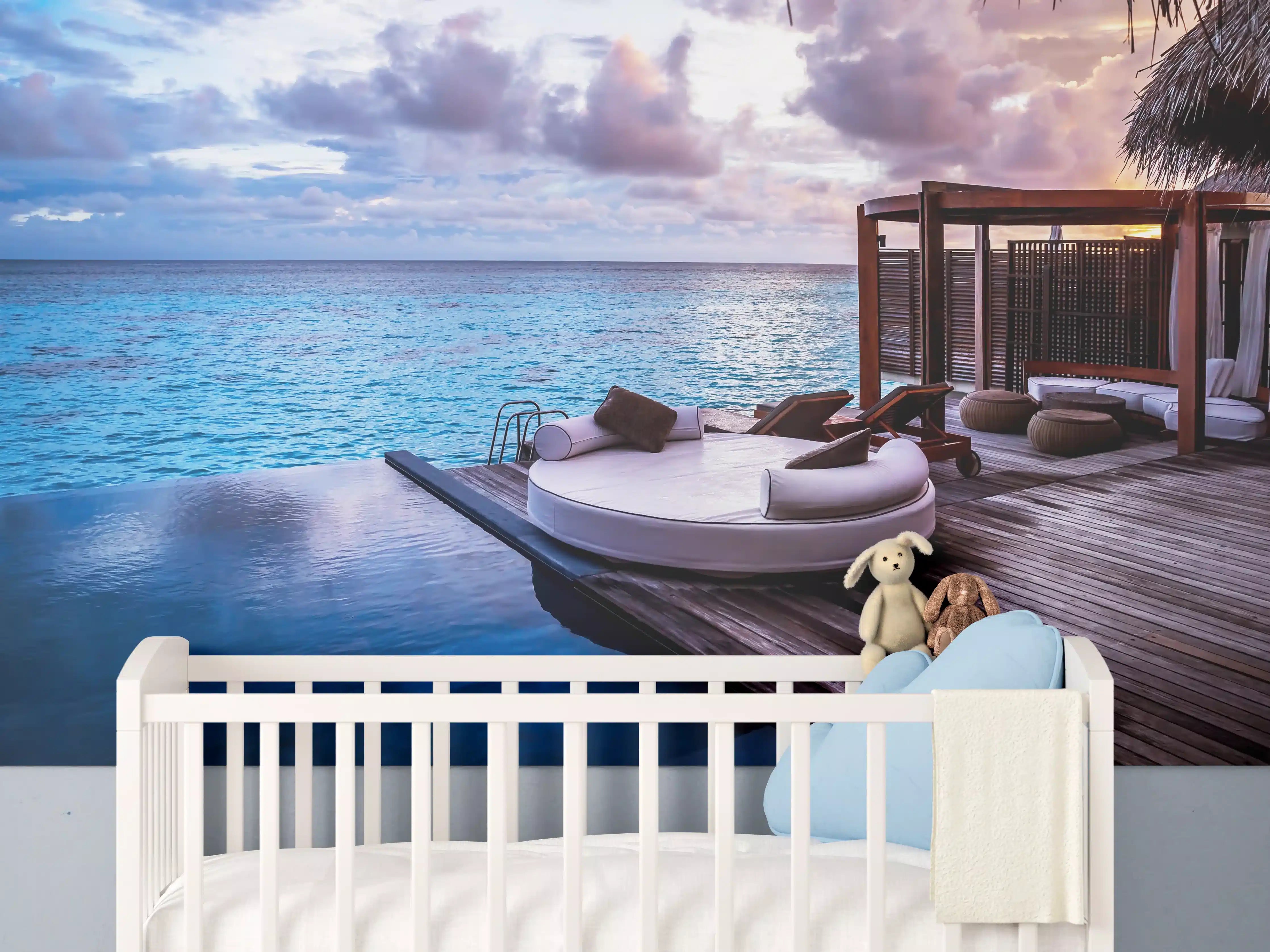 Babyzimmer Wandgestaltung - Malediven Strandresort am Meer