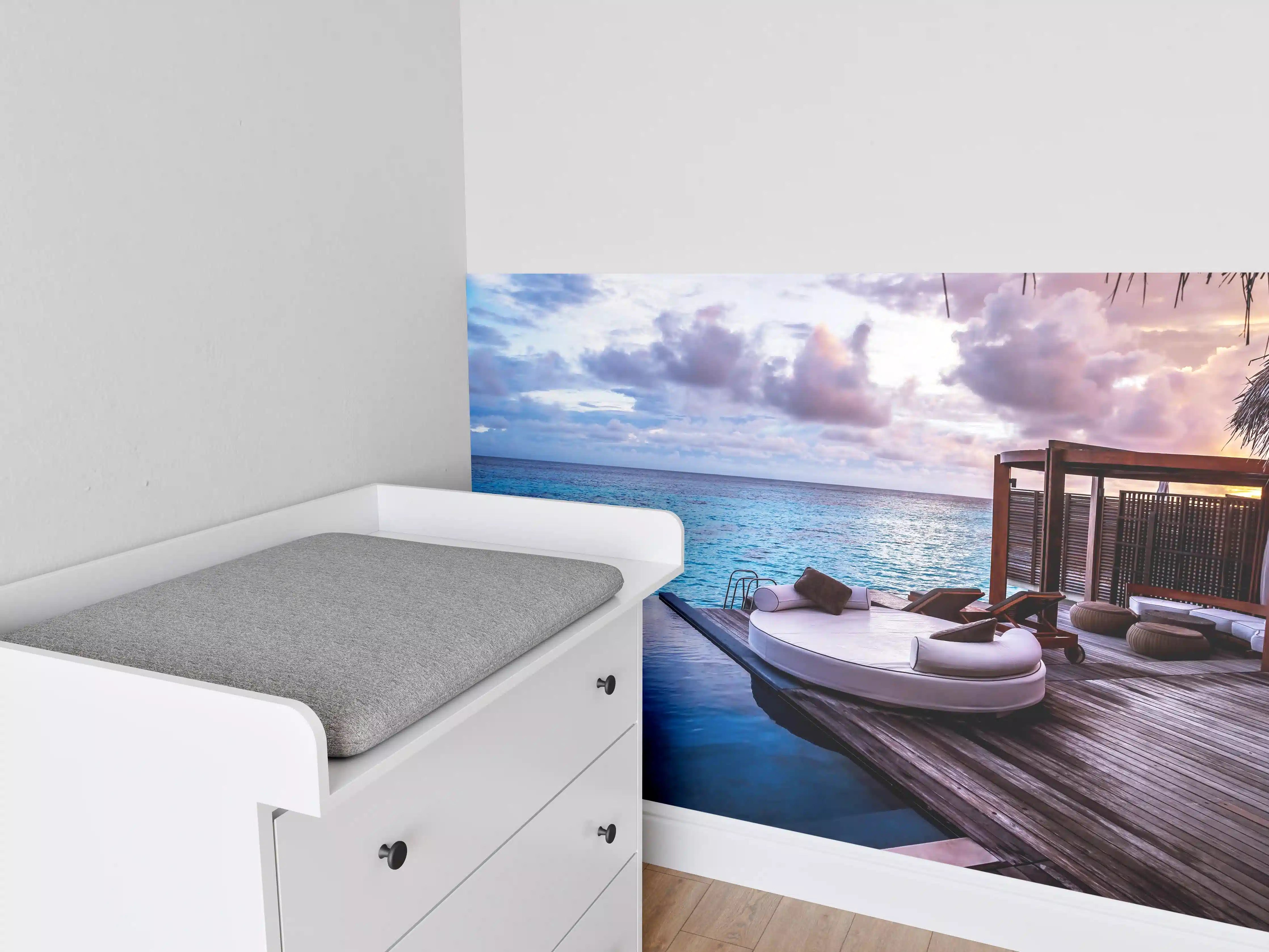 Babyzimmer Wandgestaltung - Malediven Strandresort am Meer