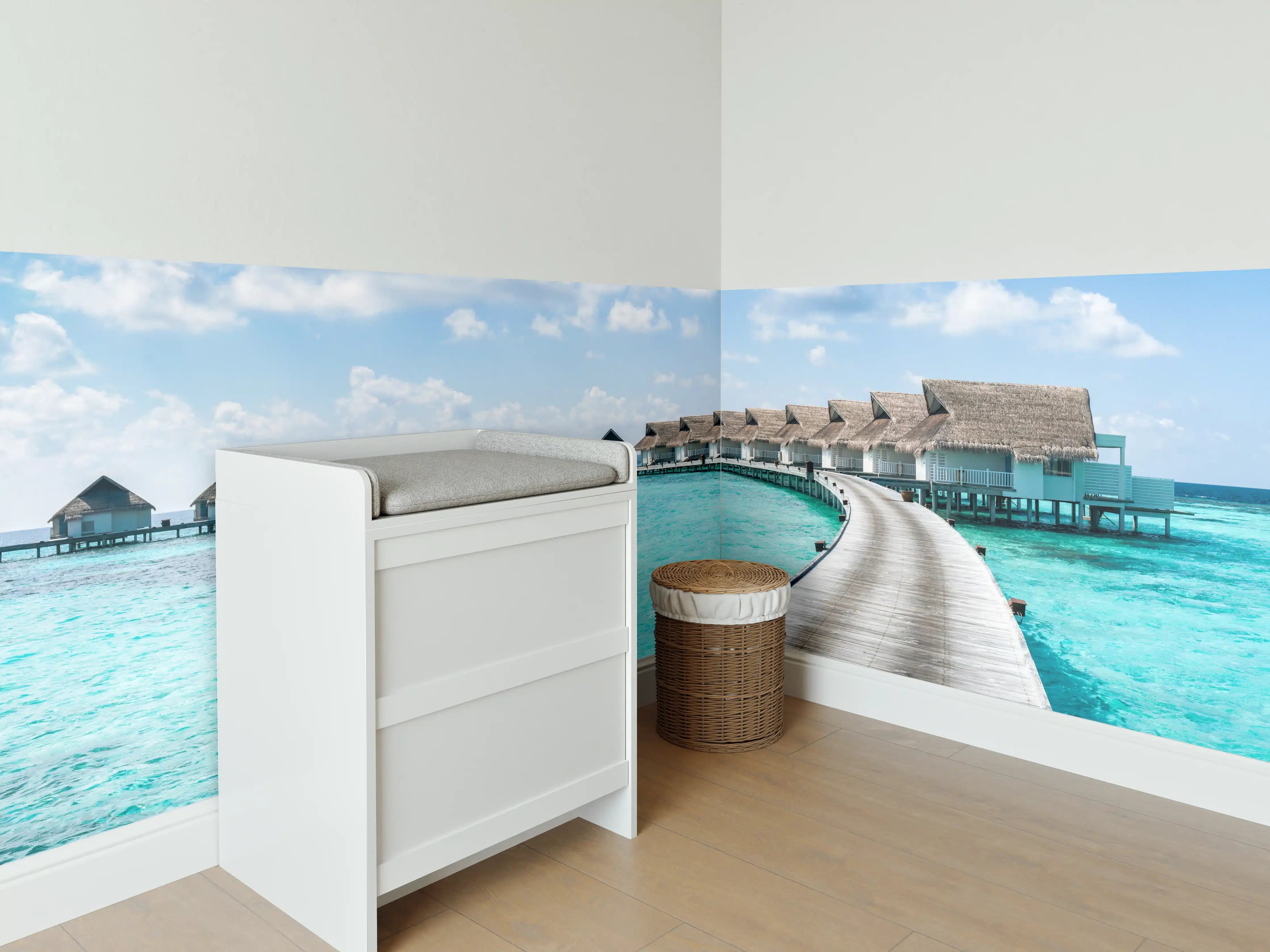 Babyzimmer Wandgestaltung - Malediven Wasser-Hotel