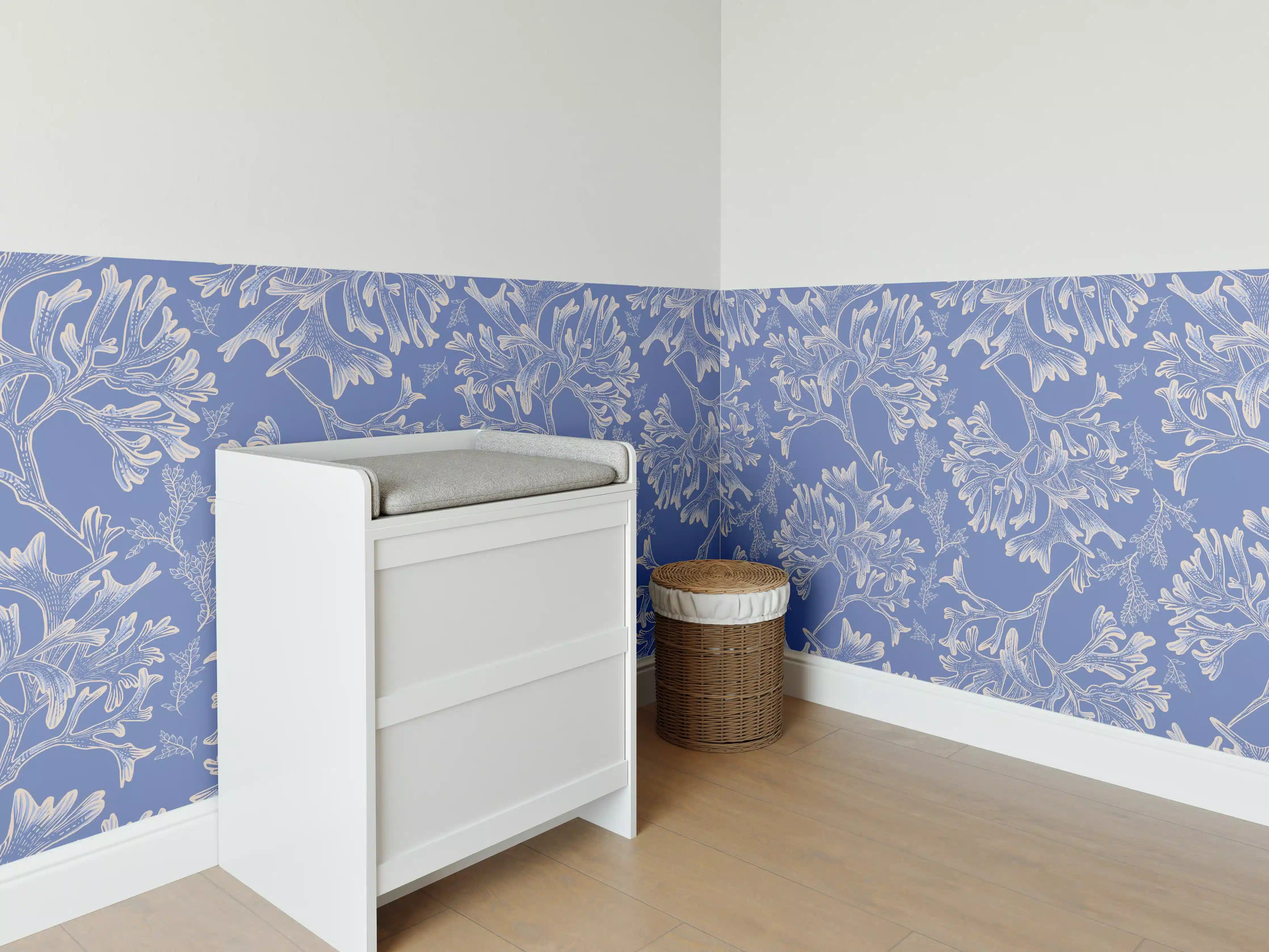 Babyzimmer Wandgestaltung - Marineblaues Korallenmuster