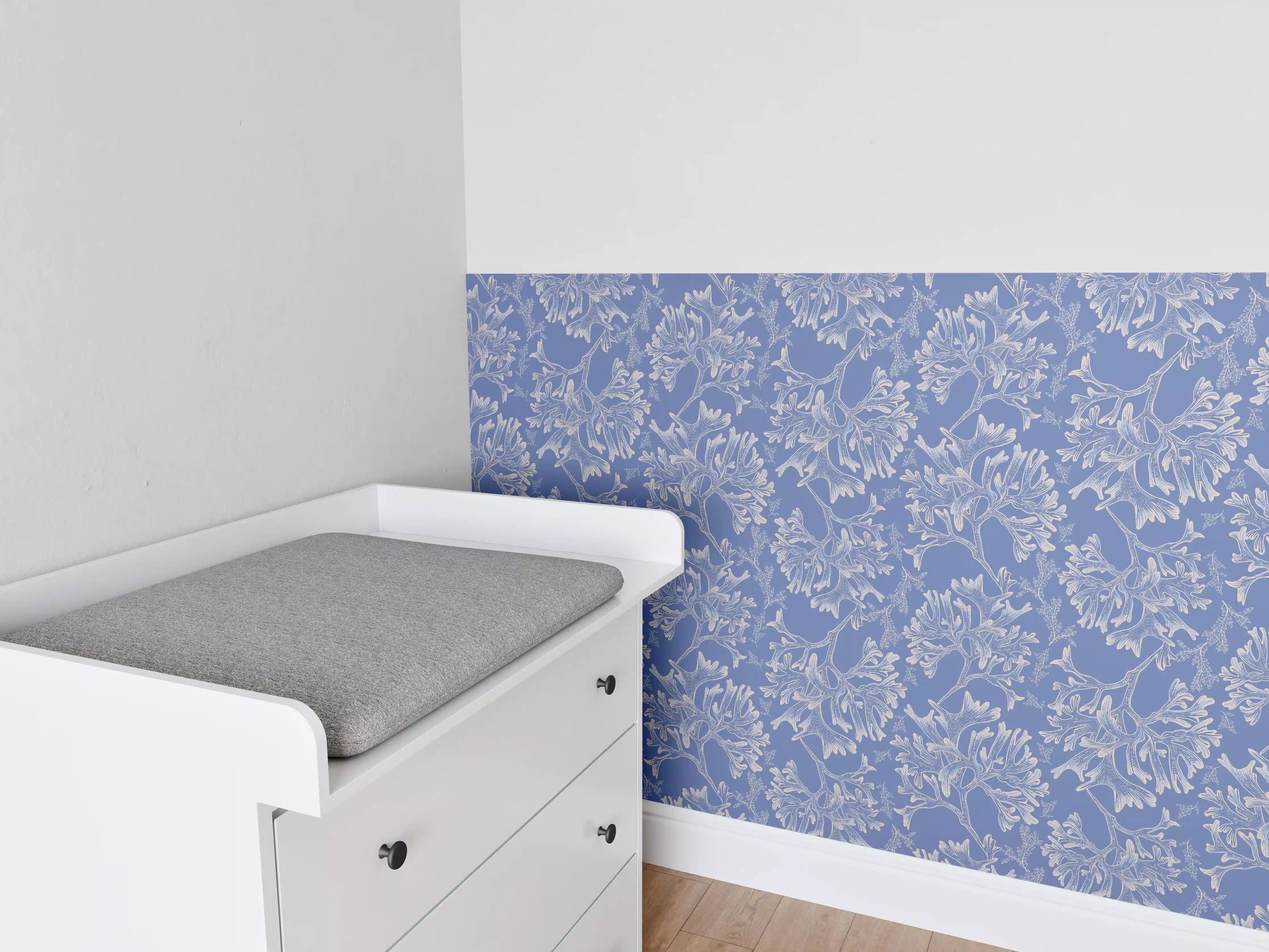Babyzimmer Wandgestaltung - Marineblaues Korallenmuster