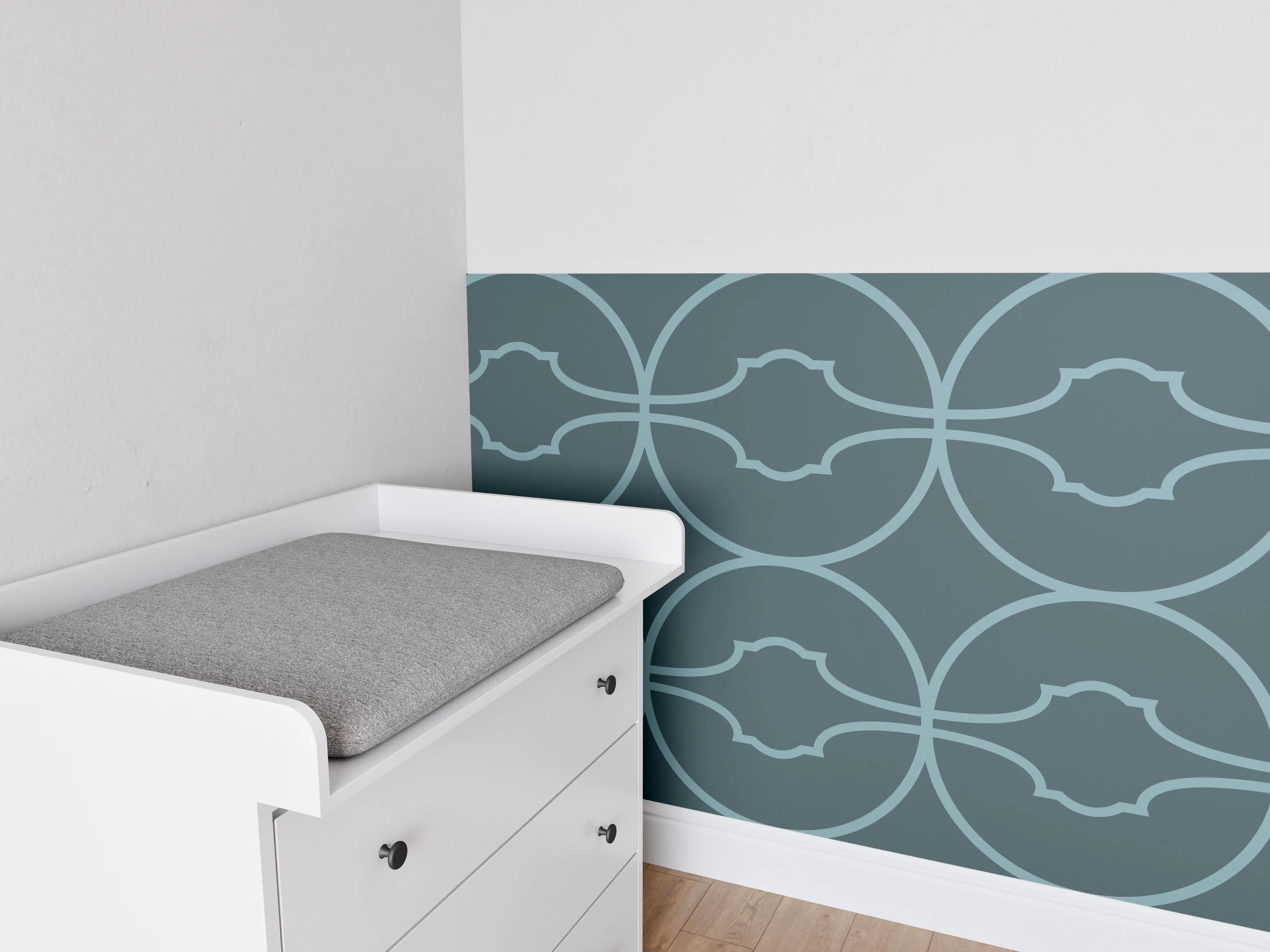 Babyzimmer Wandgestaltung - Maritime Wellen-Muster Tapete