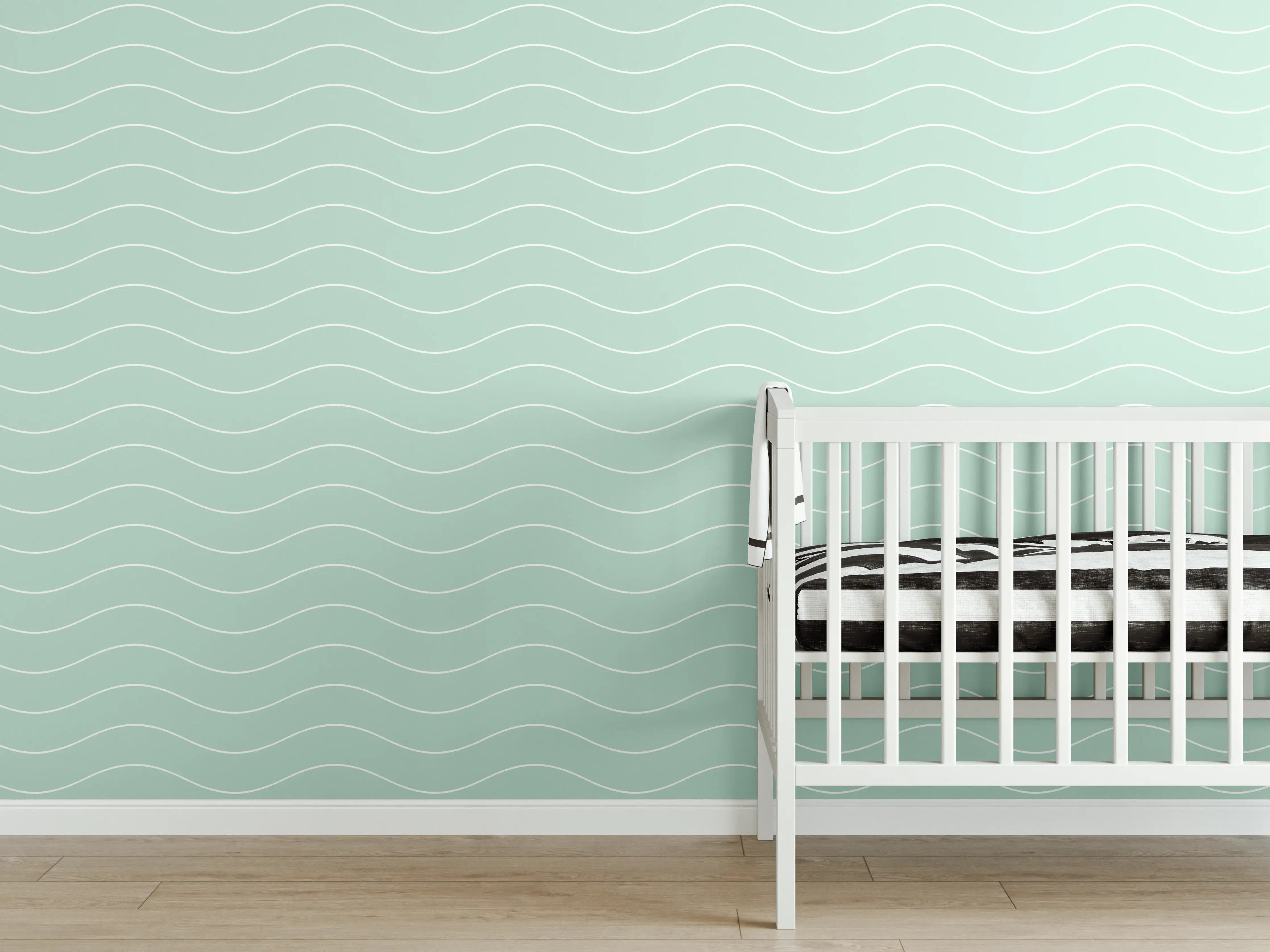 Babyzimmer Wandgestaltung - Marmor-Grau-Wand mit eleganter Struktur