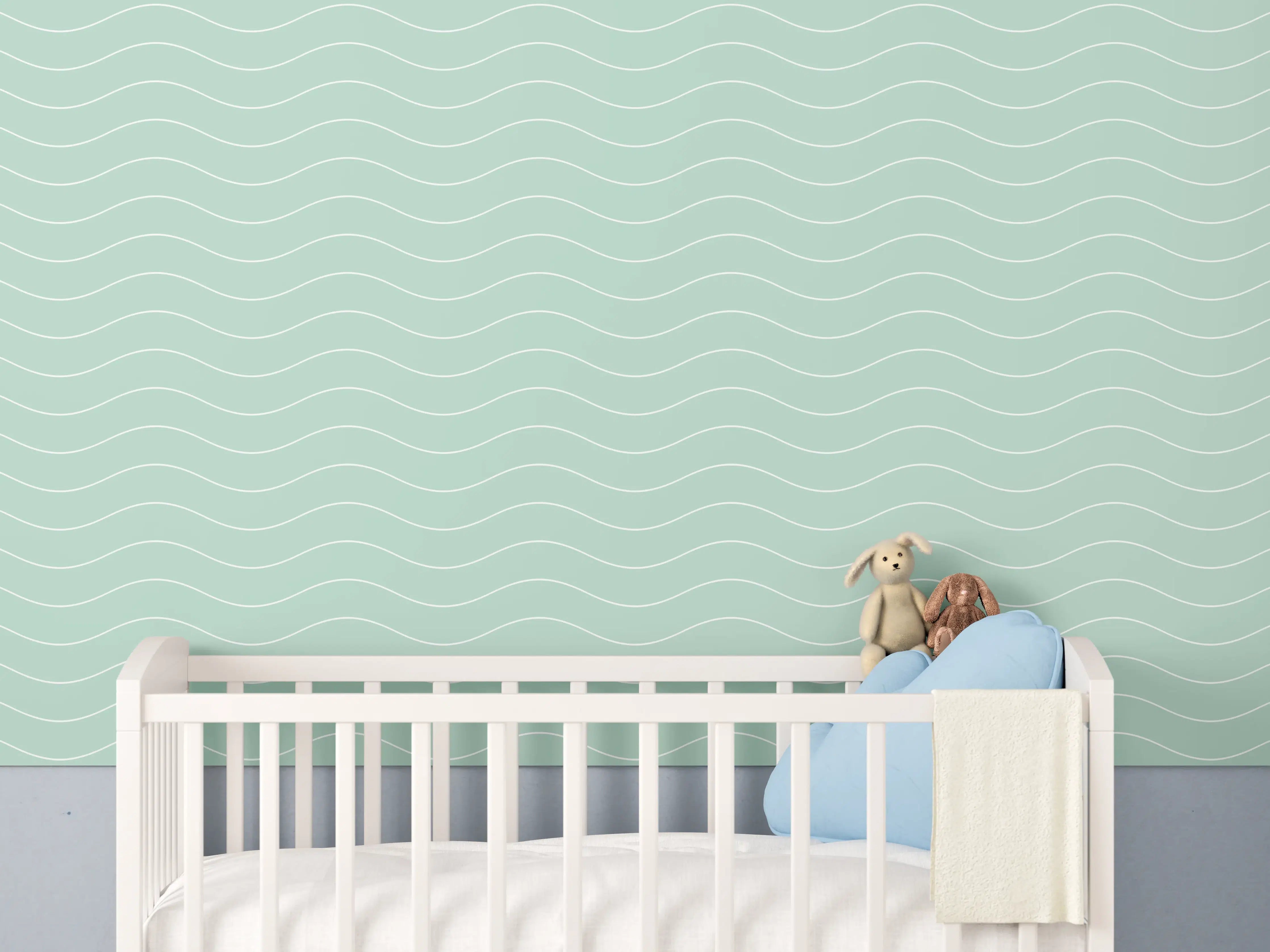 Babyzimmer Wandgestaltung - Marmor-Grau-Wand mit eleganter Struktur
