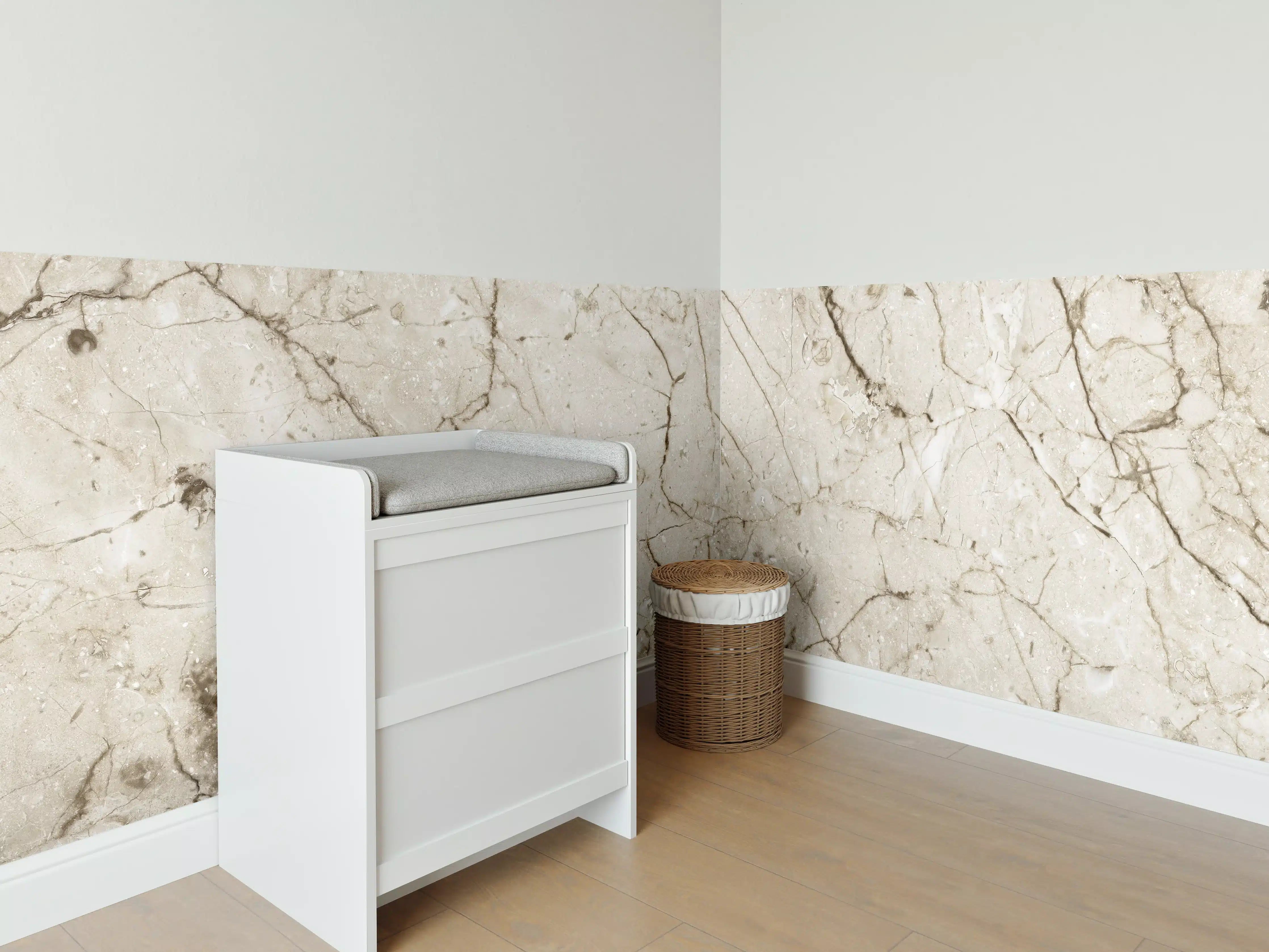 Babyzimmer Wandgestaltung - Marmor Hintergrund - Beige