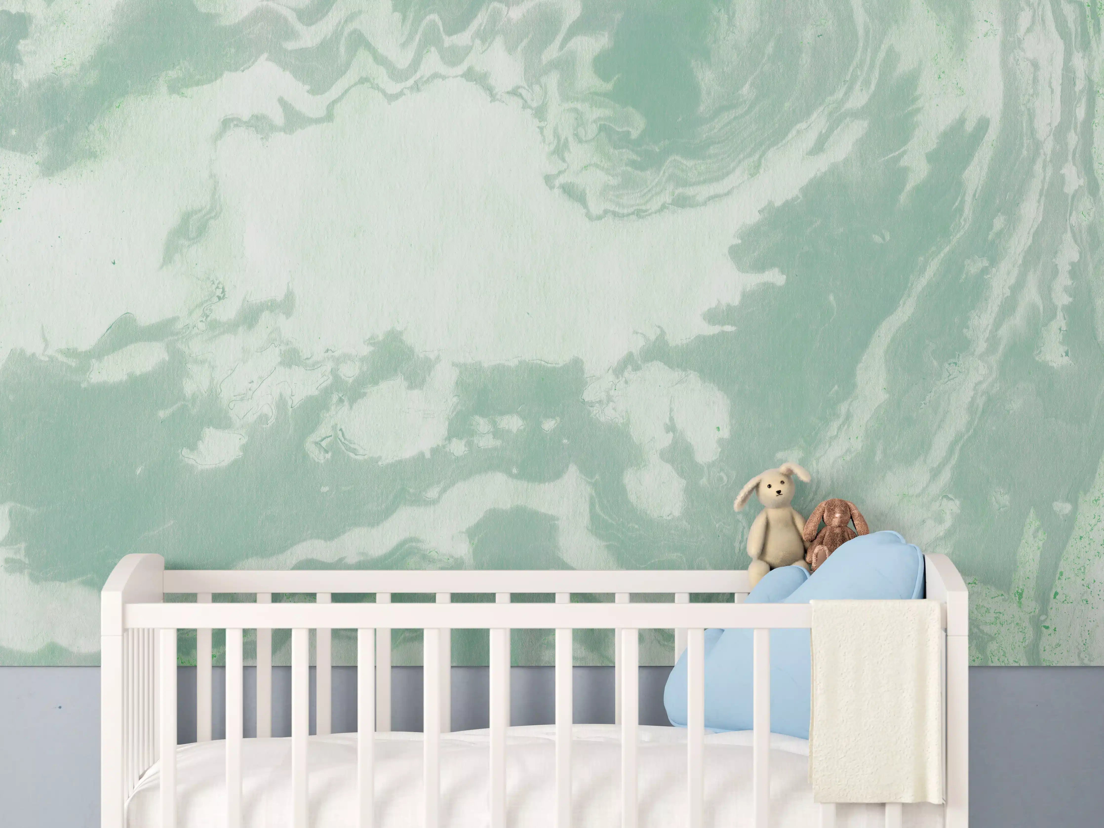 Babyzimmer Wandgestaltung - Marmor Oberfläche - Pastellmalerei