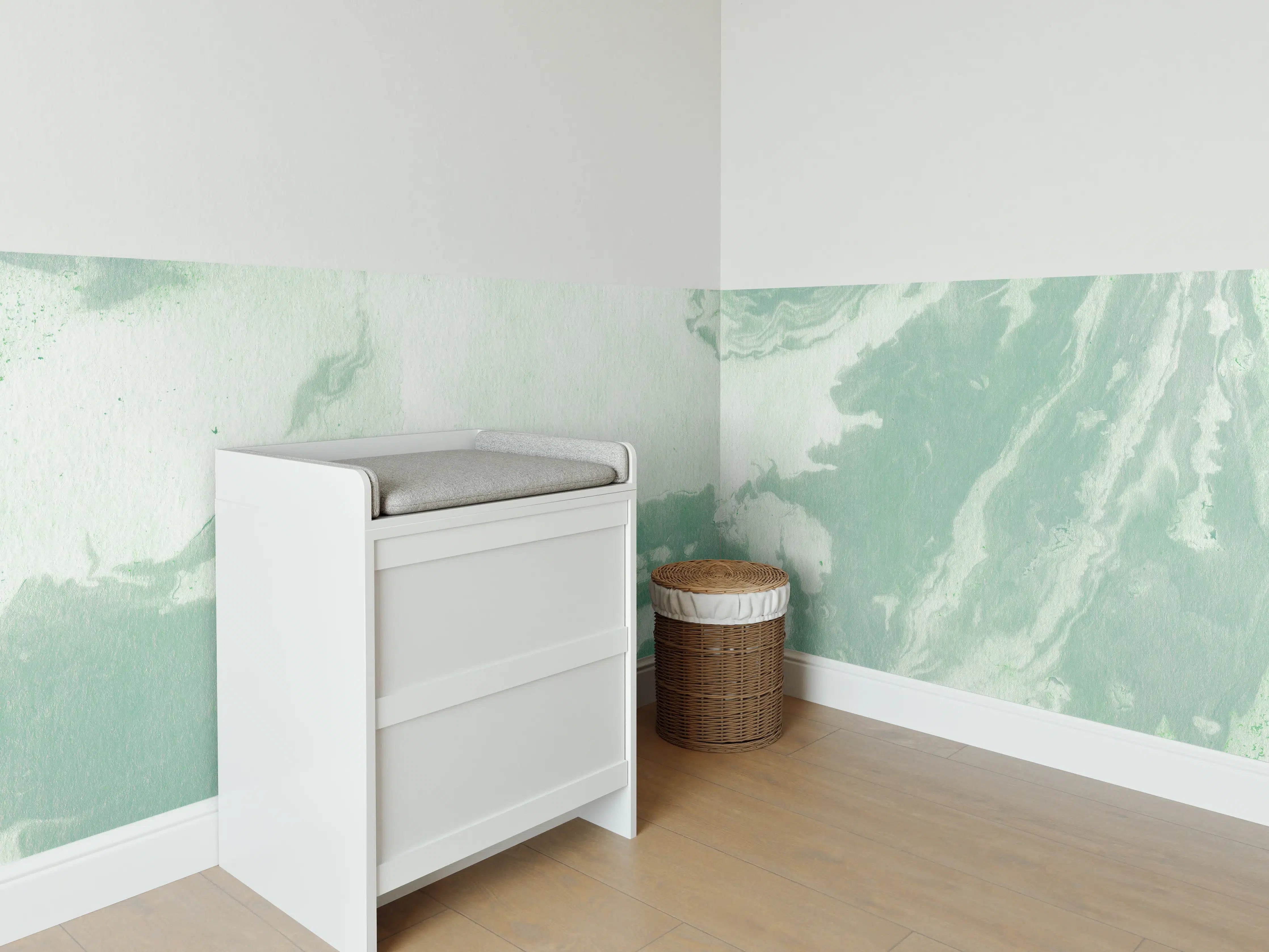 Babyzimmer Wandgestaltung - Marmor Oberfläche - Pastellmalerei