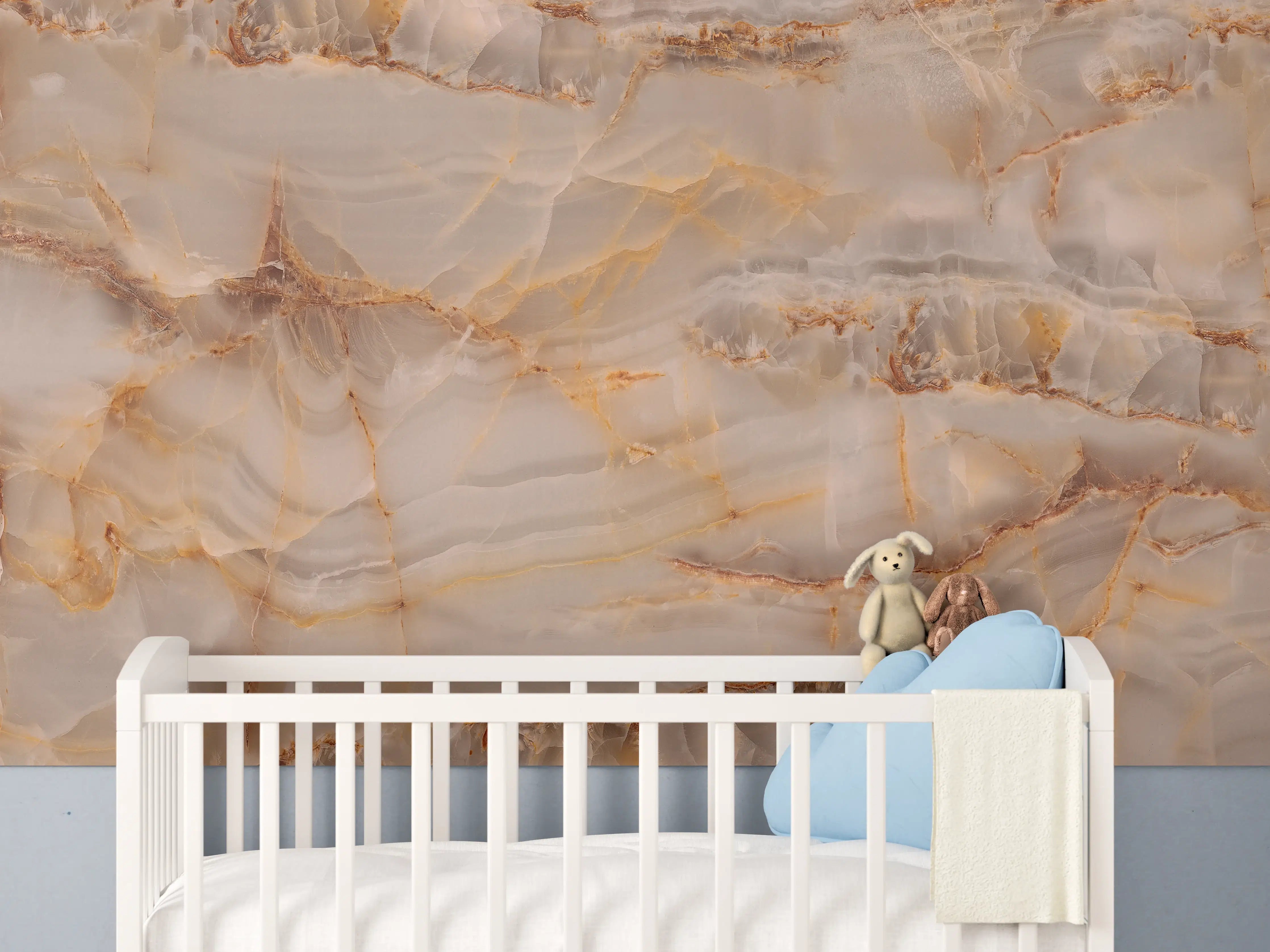 Babyzimmer Wandgestaltung - Marmor Onyx Struktur