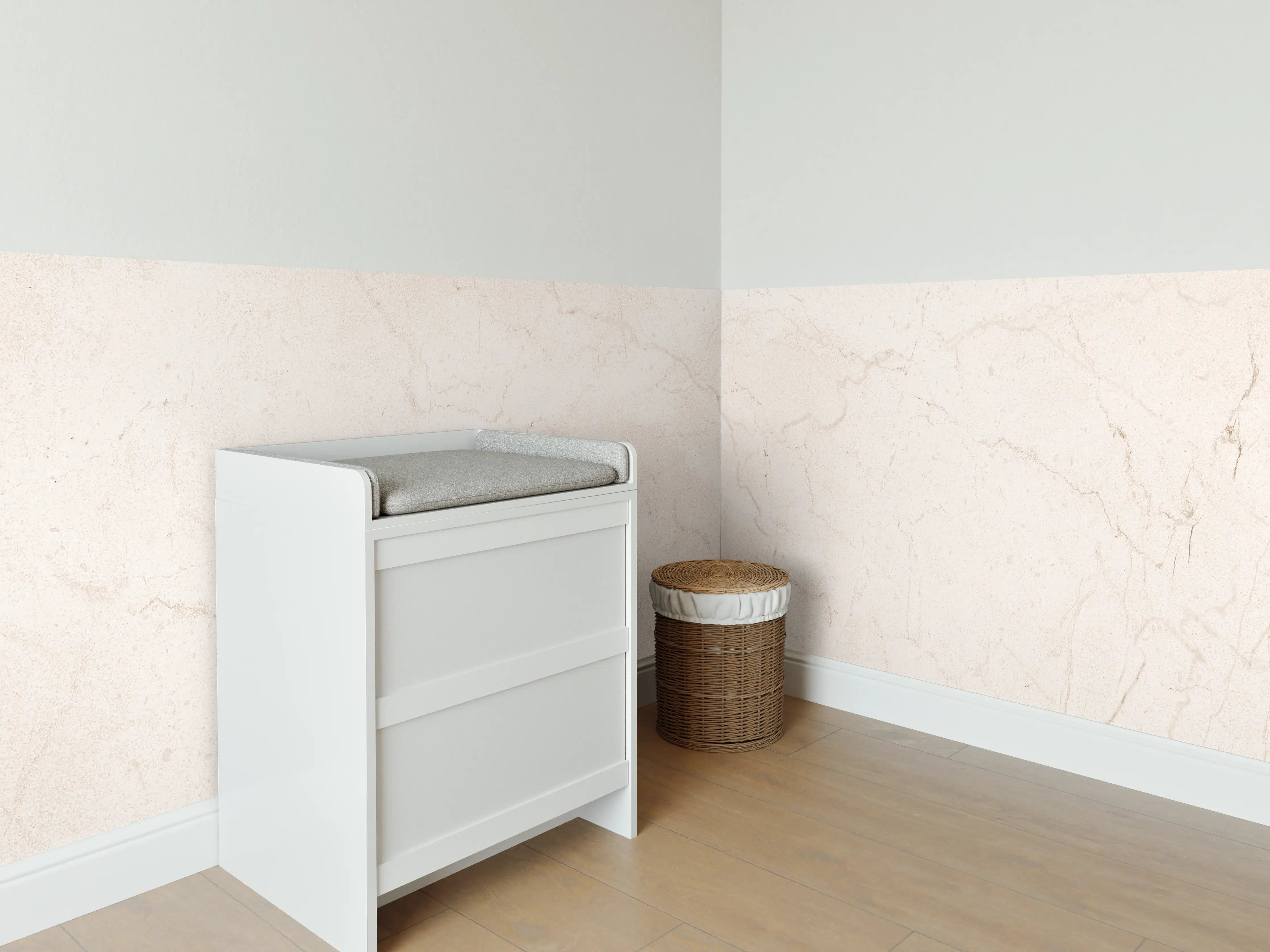Babyzimmer Wandgestaltung - Marmor Textur - Fliesenmuster