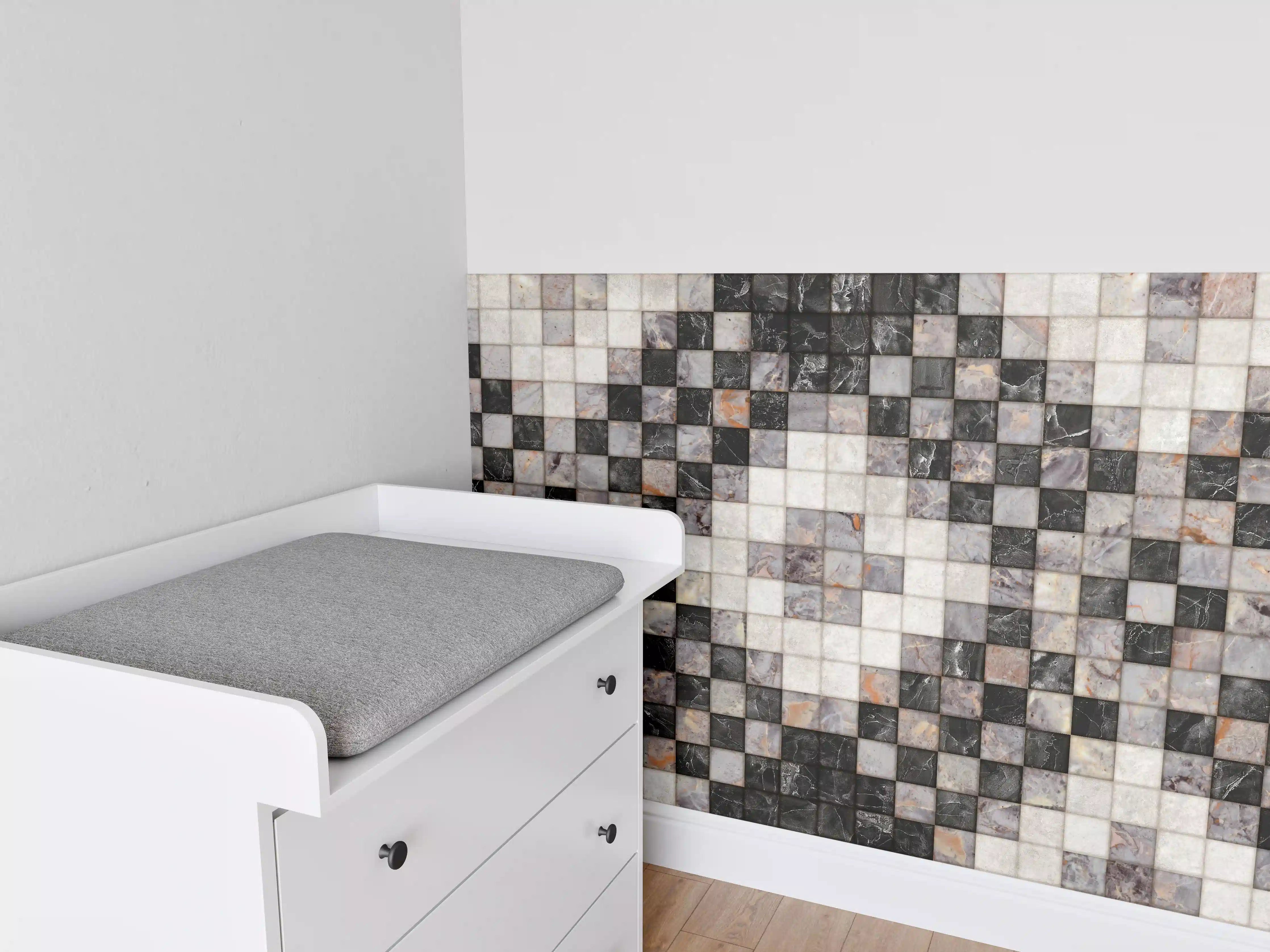 Babyzimmer Wandgestaltung - Marmor Textur - Retro-Muster 