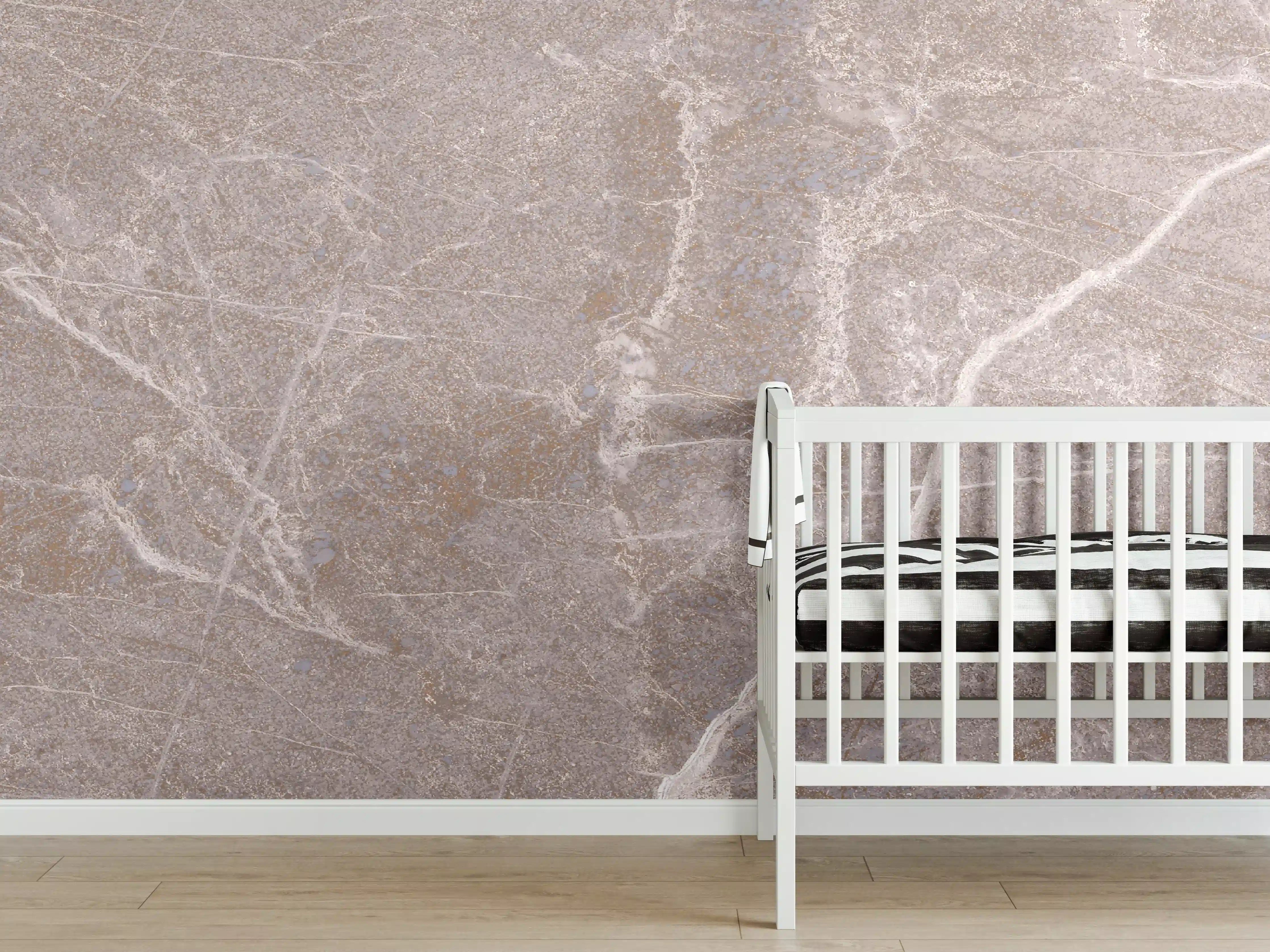 Babyzimmer Wandgestaltung - Marmor Textur - Rosa