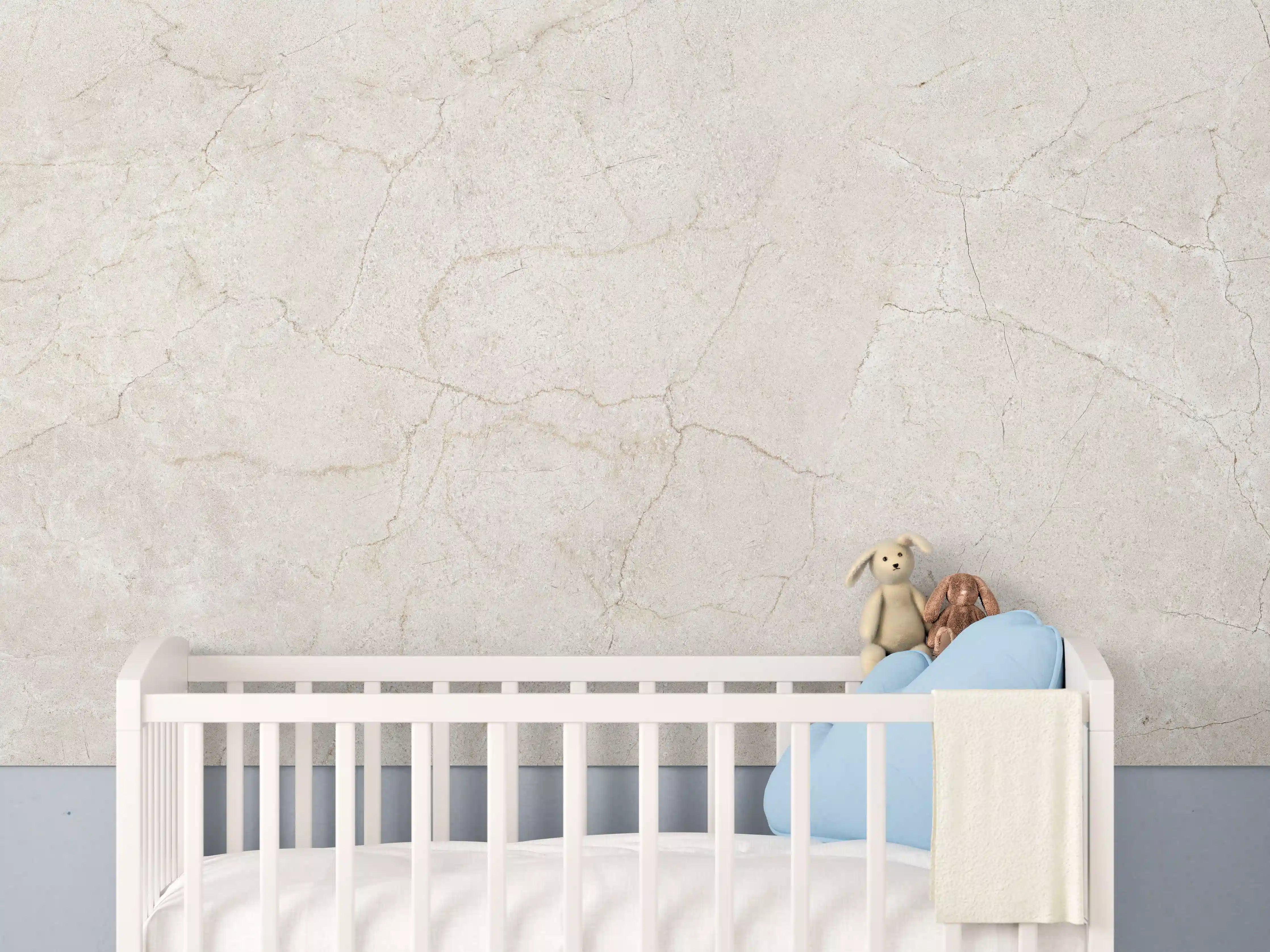 Babyzimmer Wandgestaltung - Marmor Textur mit dunklen Adern
