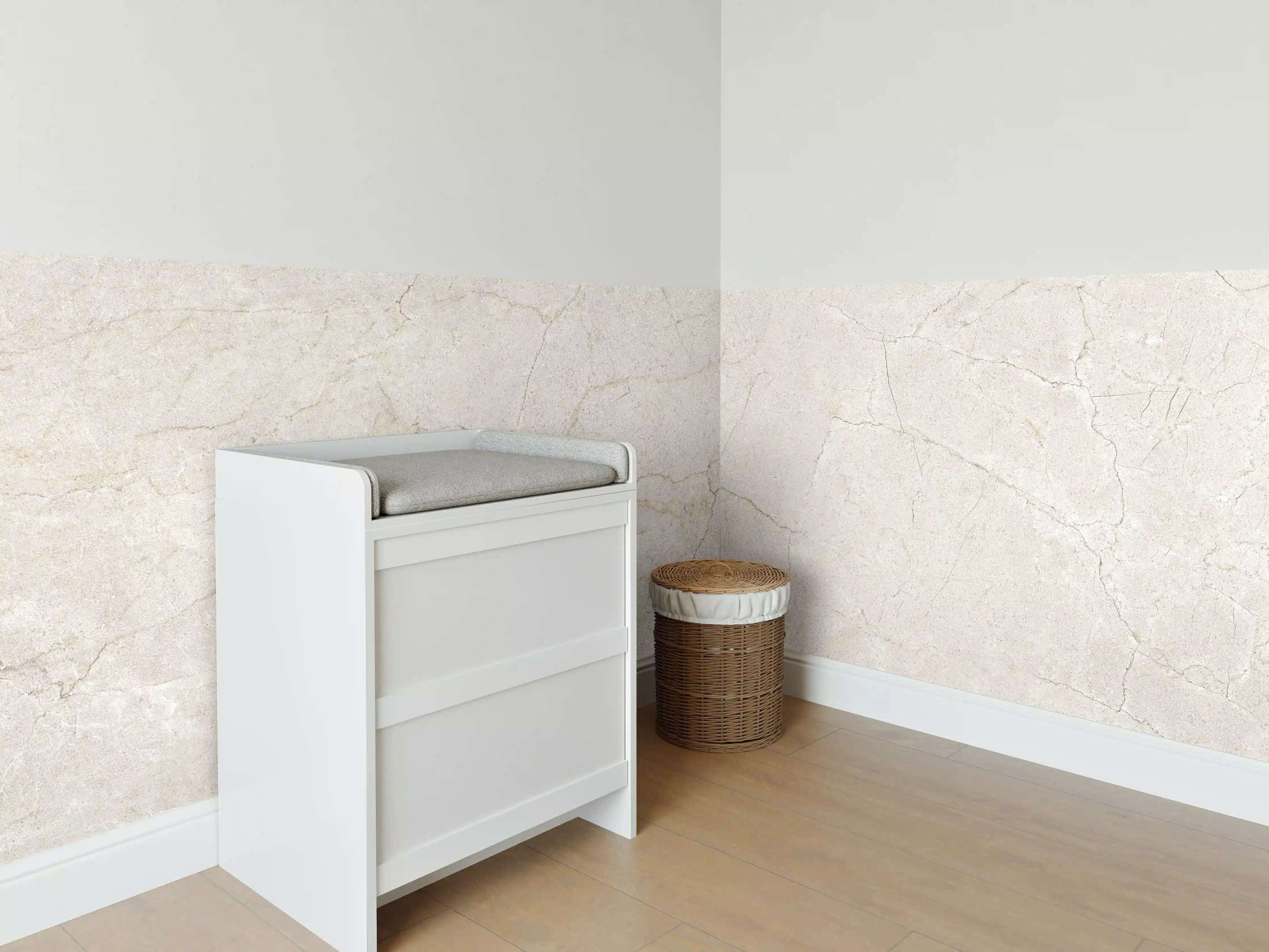 Babyzimmer Wandgestaltung - Marmor Textur mit dunklen Adern