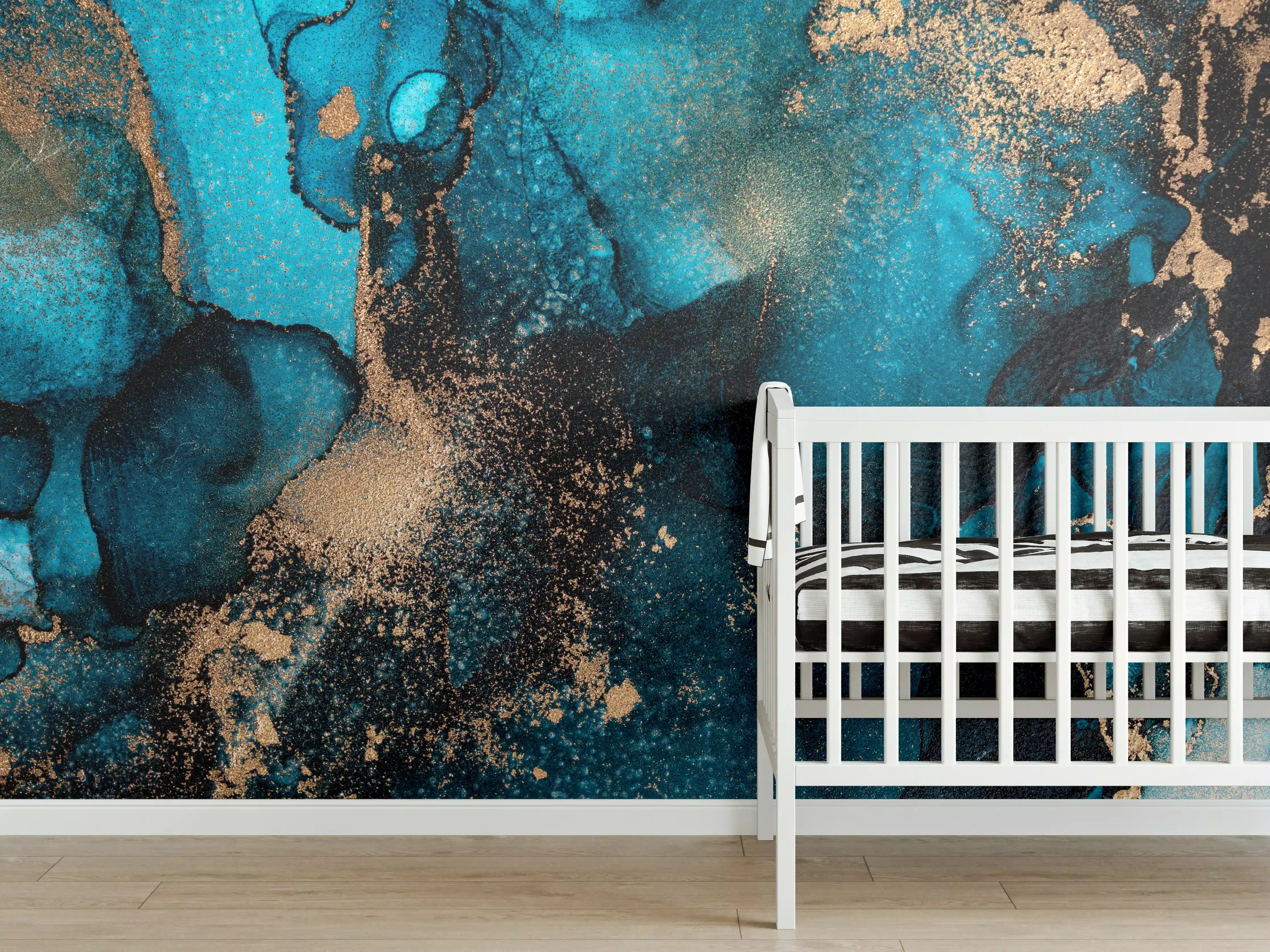 Babyzimmer Wandgestaltung - Marmor Wand Design - Flüssigmalerei