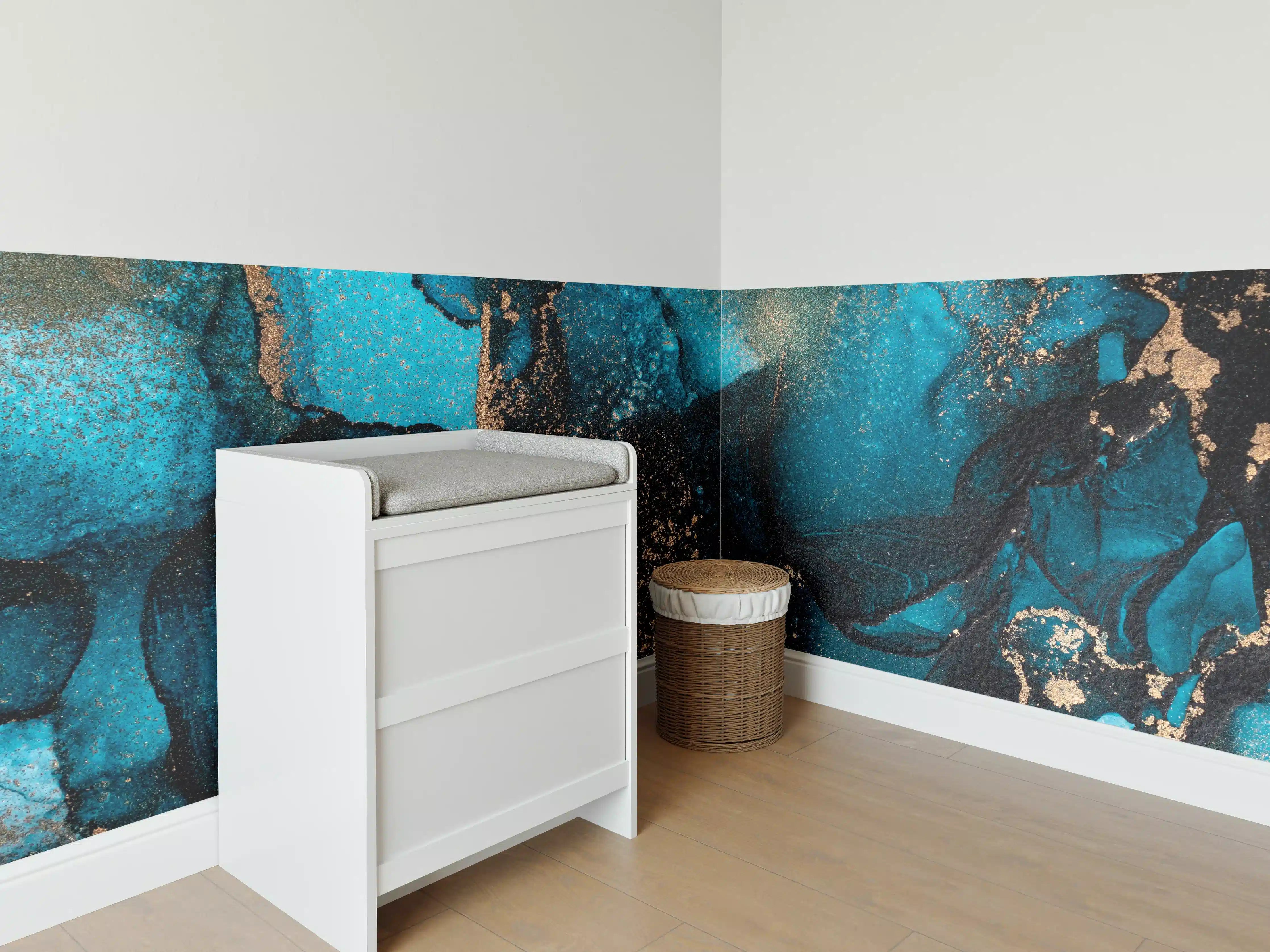 Babyzimmer Wandgestaltung - Marmor Wand Design - Flüssigmalerei