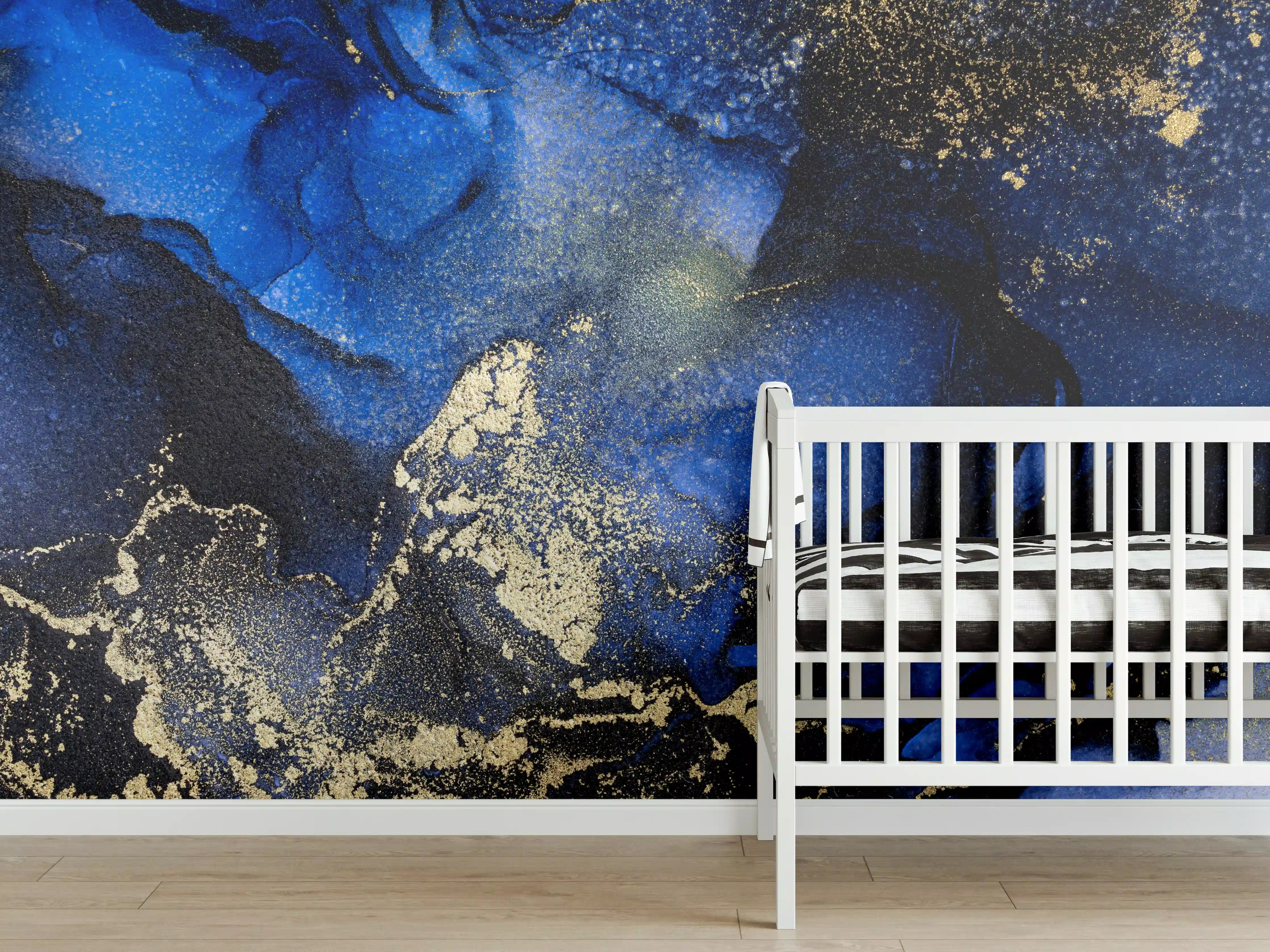 Babyzimmer Wandgestaltung - Marmor Wandtextur - Flüssigmalerei