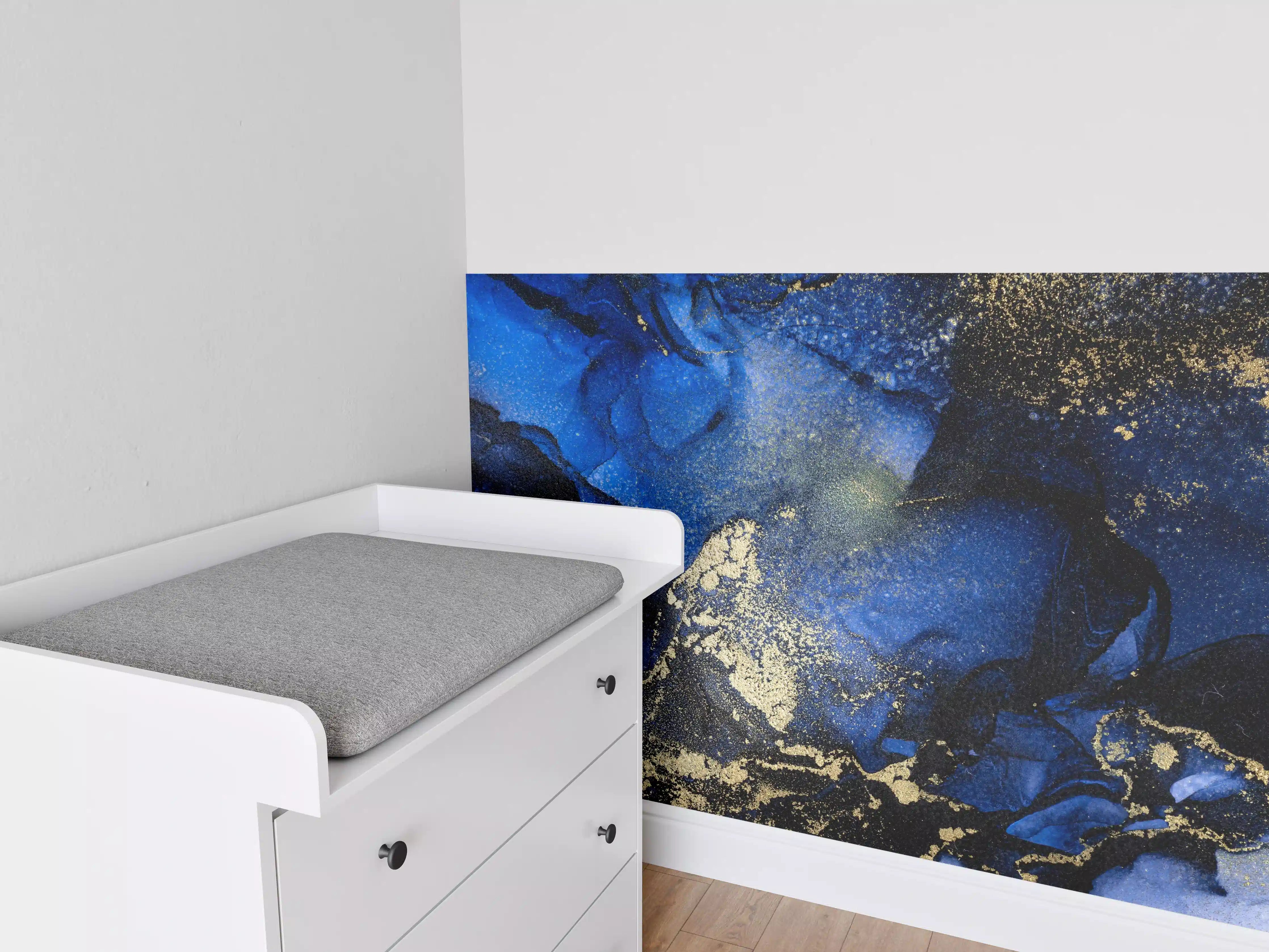 Babyzimmer Wandgestaltung - Marmor Wandtextur - Flüssigmalerei