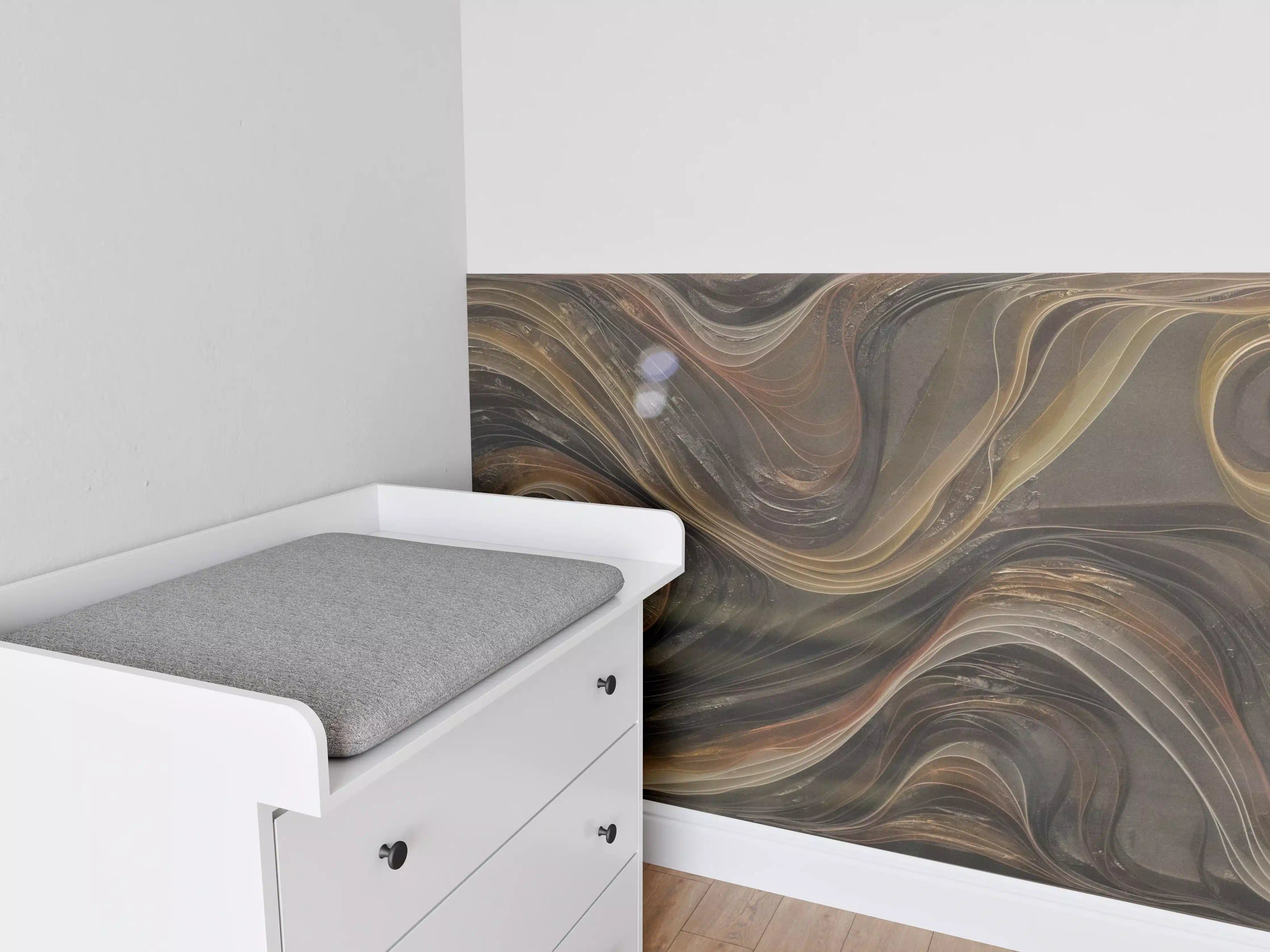 Babyzimmer Wandgestaltung - Marmorartige Struktur in warmen Tönen